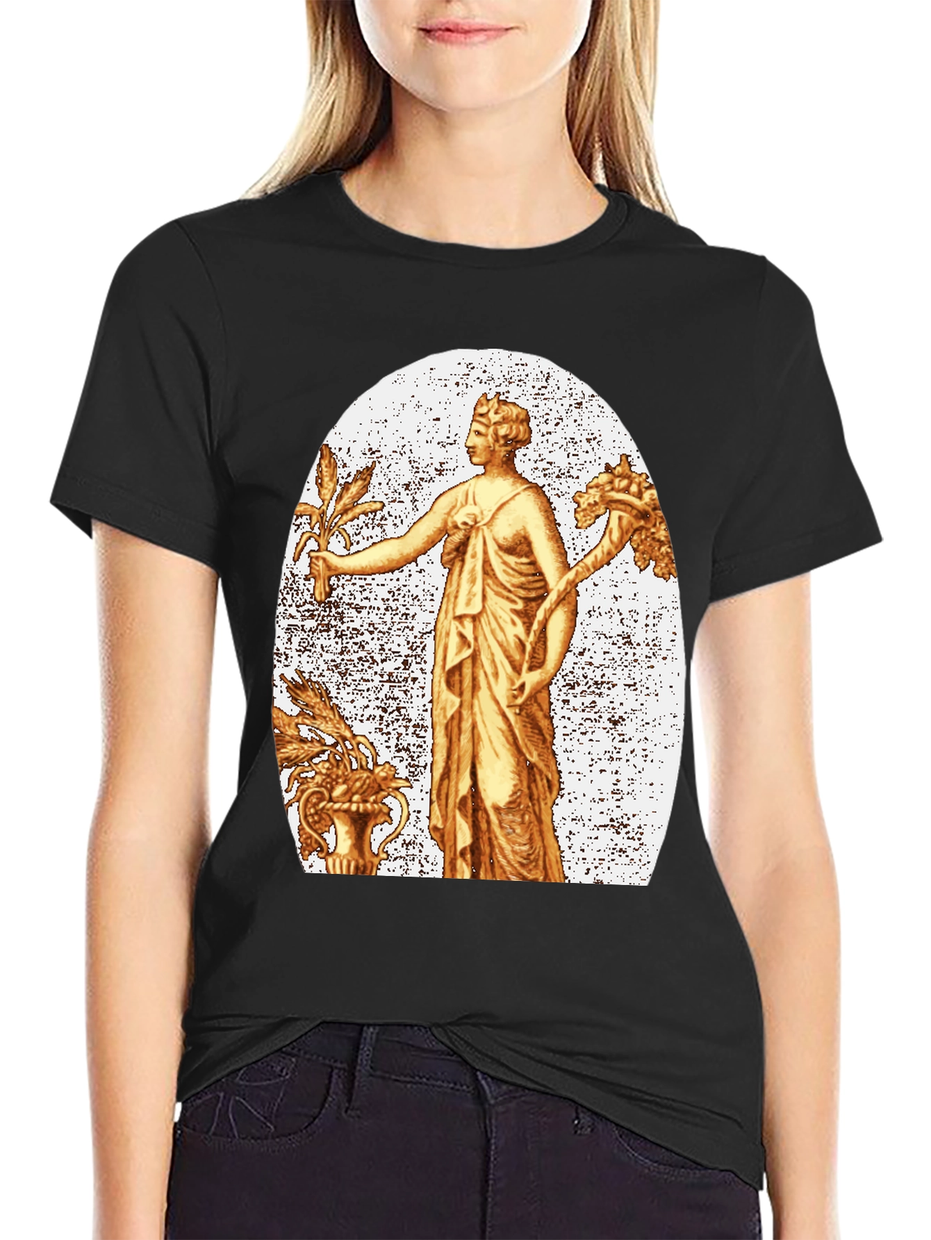 Ancient Goddess Graphic Tee - Black