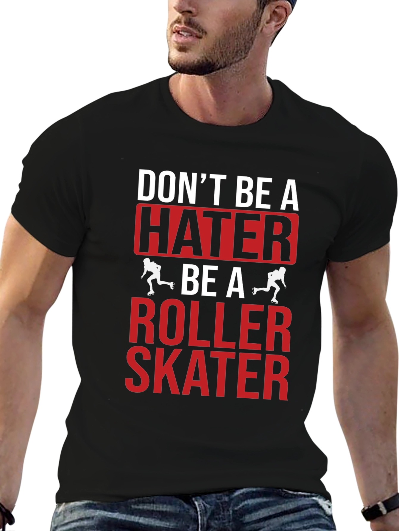 Dont Be A Hater Be A Roller Skater Graphic Tee