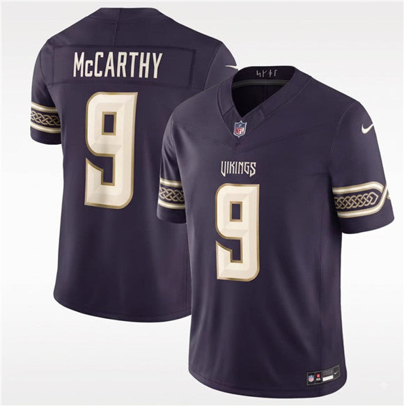 Men's Minnesota Vikings #9 J.J. McCarthy Deep Purple 2026 F.U.S.E. Rivalries Collection Limited Football Stitched Jersey