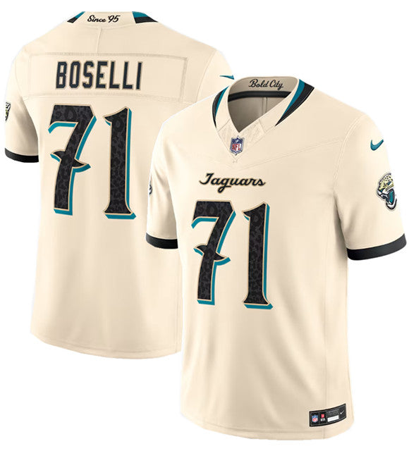 Men's Jacksonville Jaguars #71 Tony Boselli Cream 2026 F.U.S.E. Rivalries Collection Limited Football Stitched Jersey