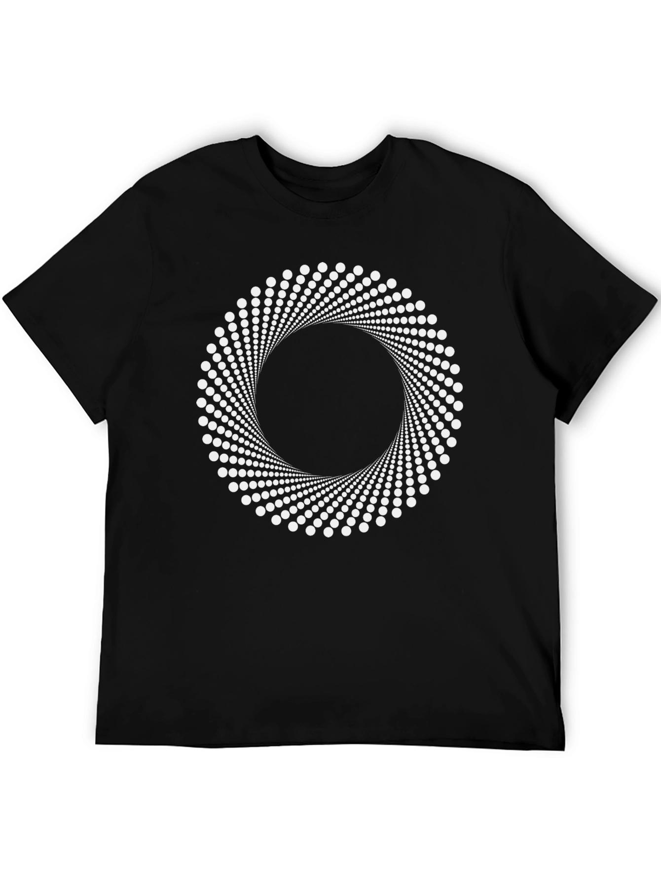 Hypnotic Circle Graphic Tee - Black Cotton T-Shirt