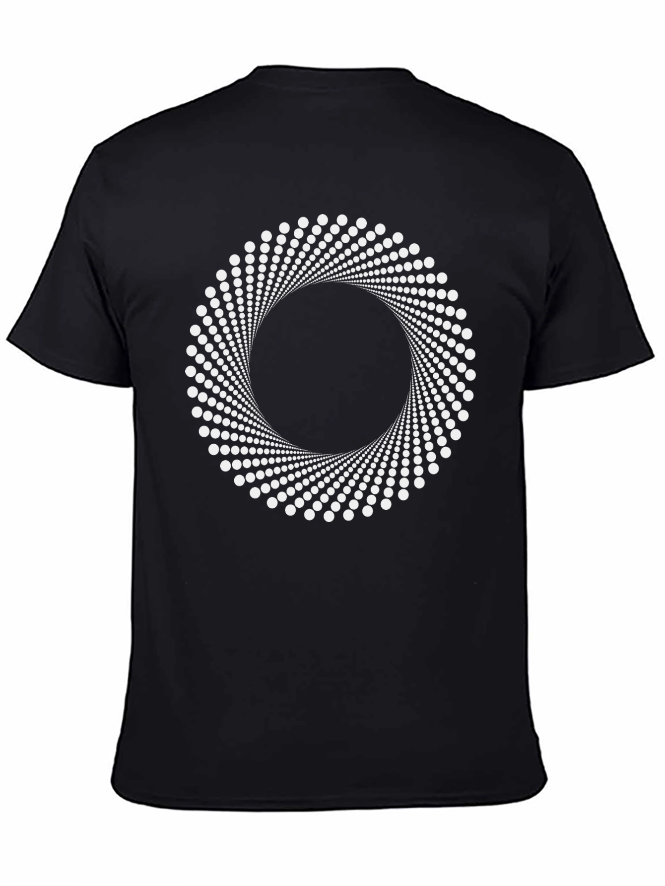Hypnotic Circle Graphic Tee - Black Cotton T-Shirt