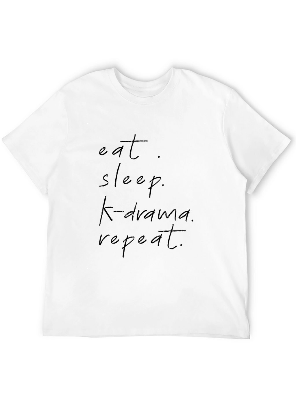 Eat Sleep K-Drama Repeat Black Graphic Tee