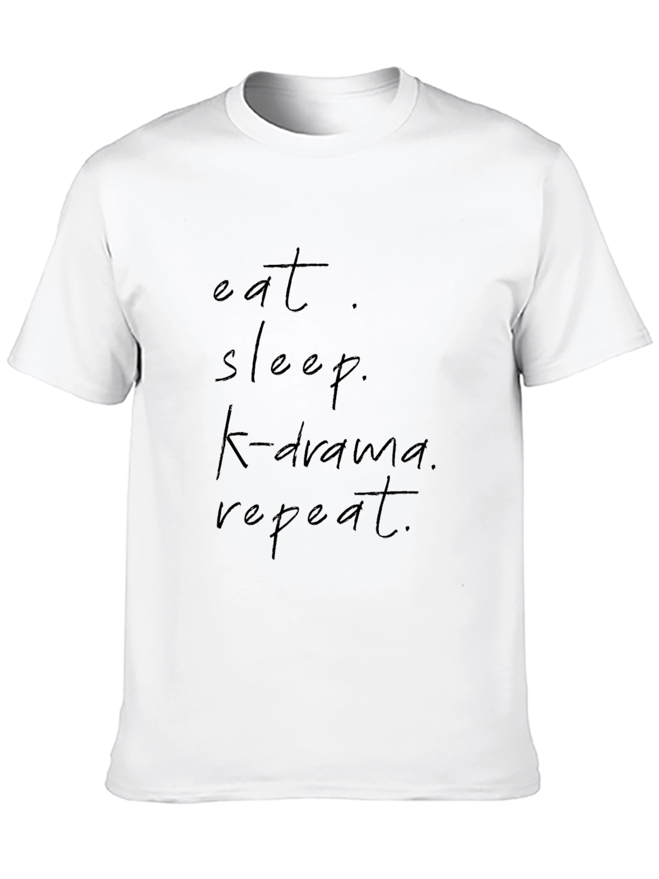Eat Sleep K-Drama Repeat Black Graphic Tee