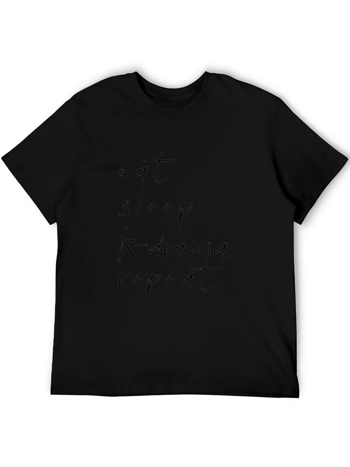 Eat Sleep K-Drama Repeat Black Graphic Tee