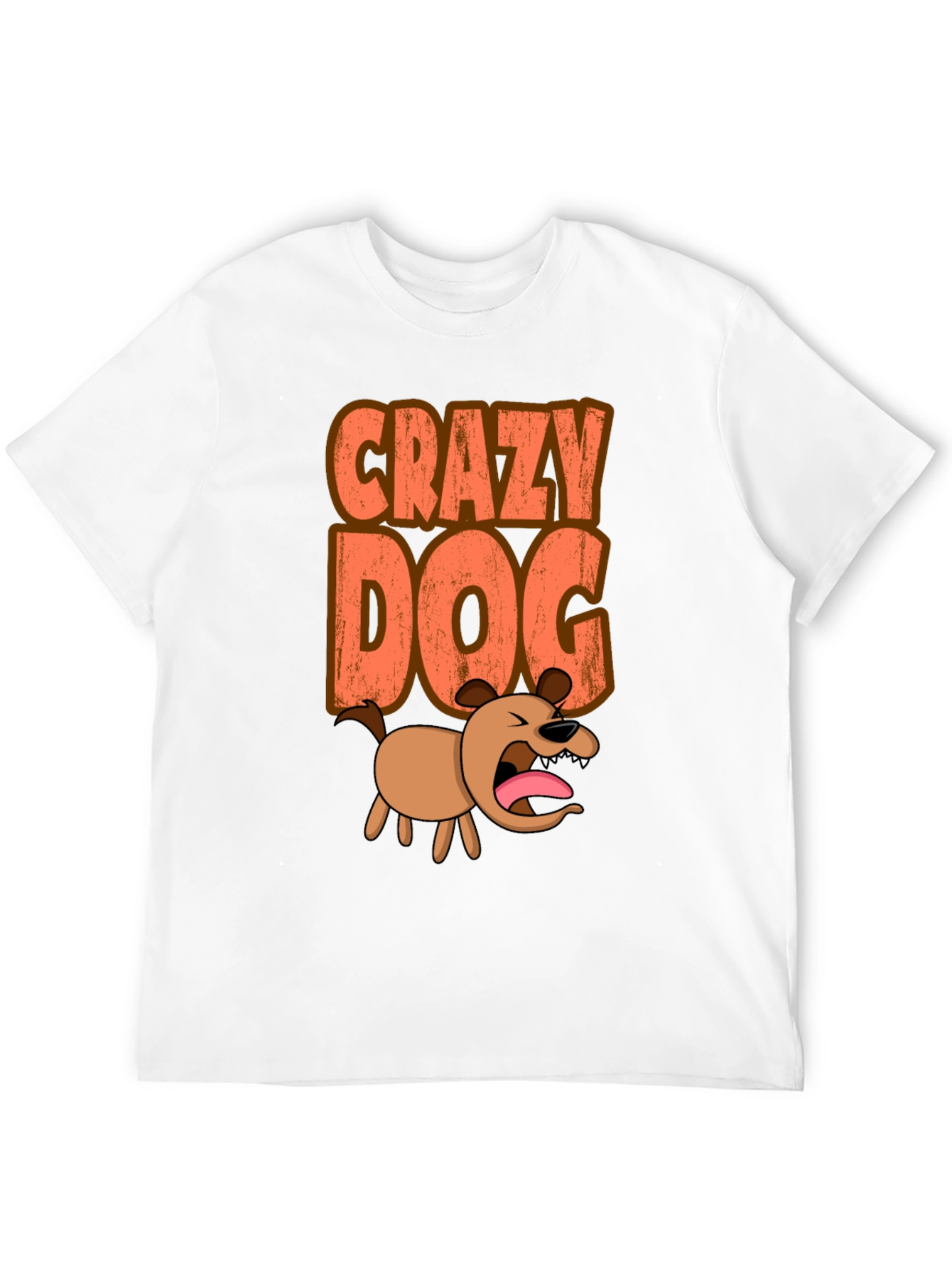 Crazy Dog Graphic Tee - Black Short Sleeve Shirt