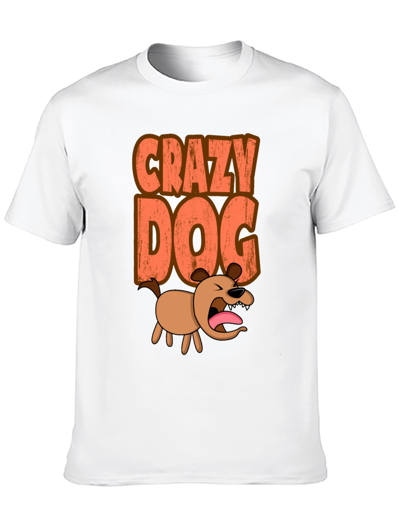 Crazy Dog Graphic Tee - Black Short Sleeve Shirt