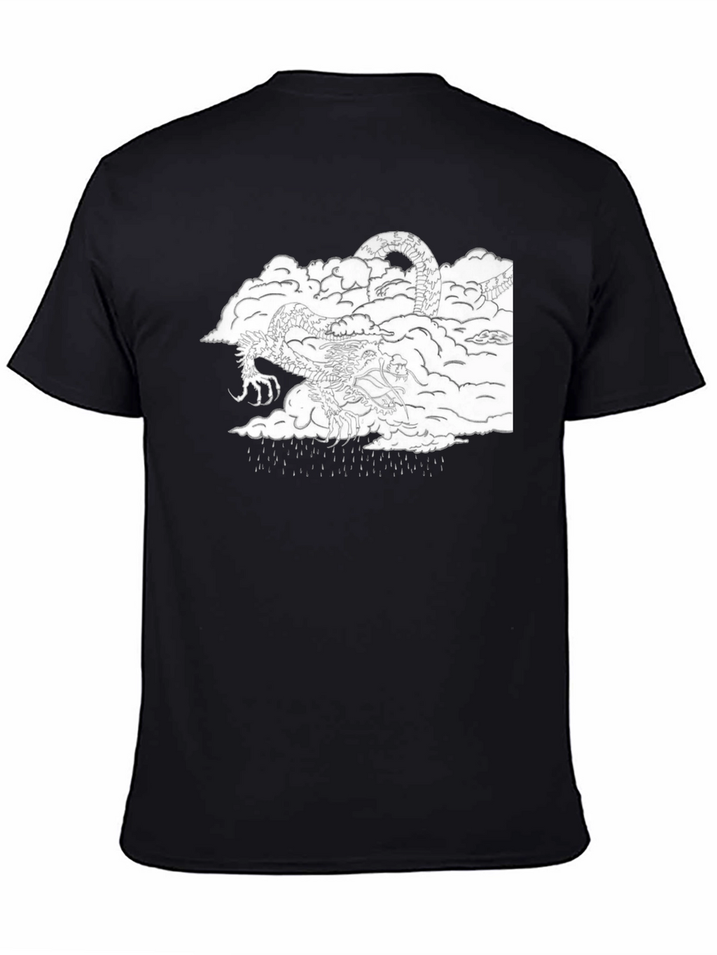 Dragon in Clouds Black Graphic Tee