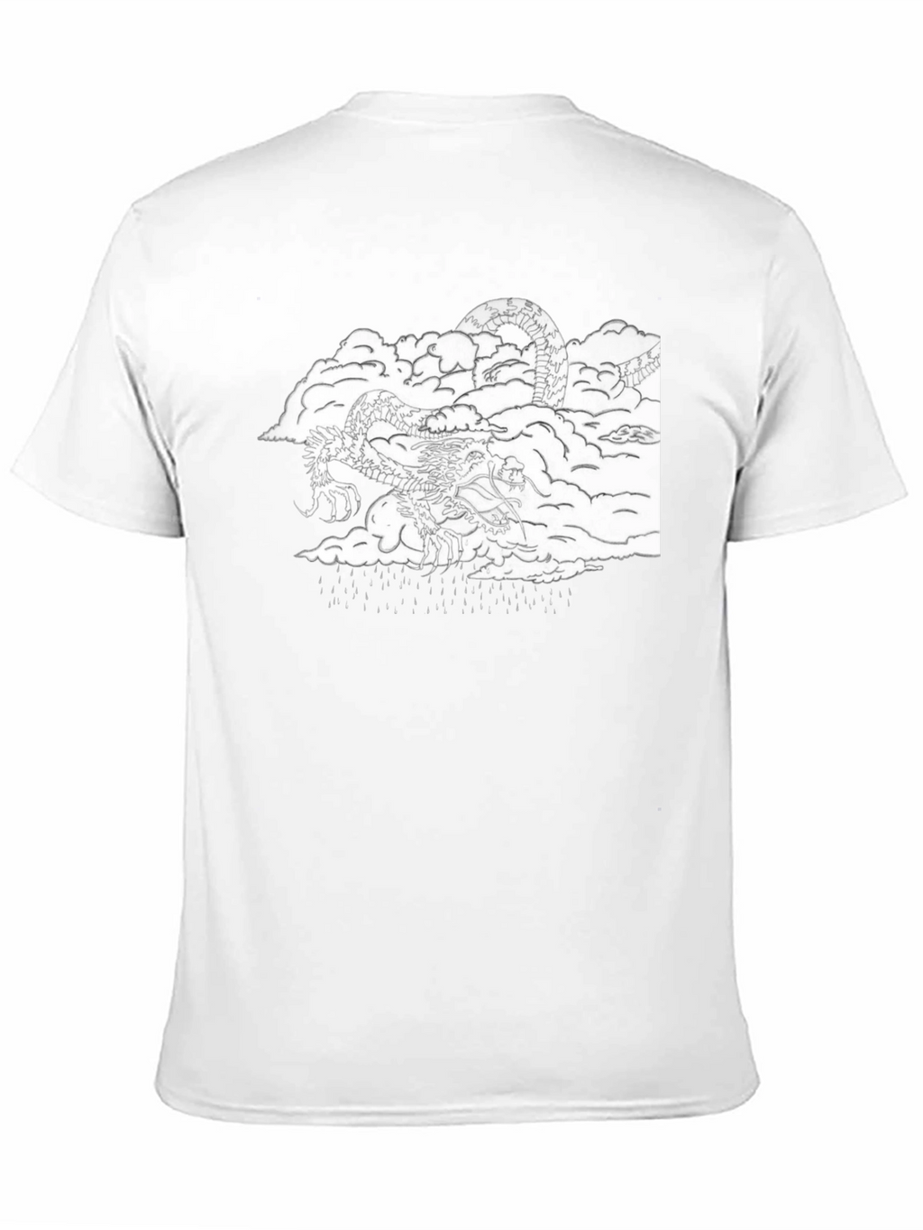 Dragon in Clouds Black Graphic Tee