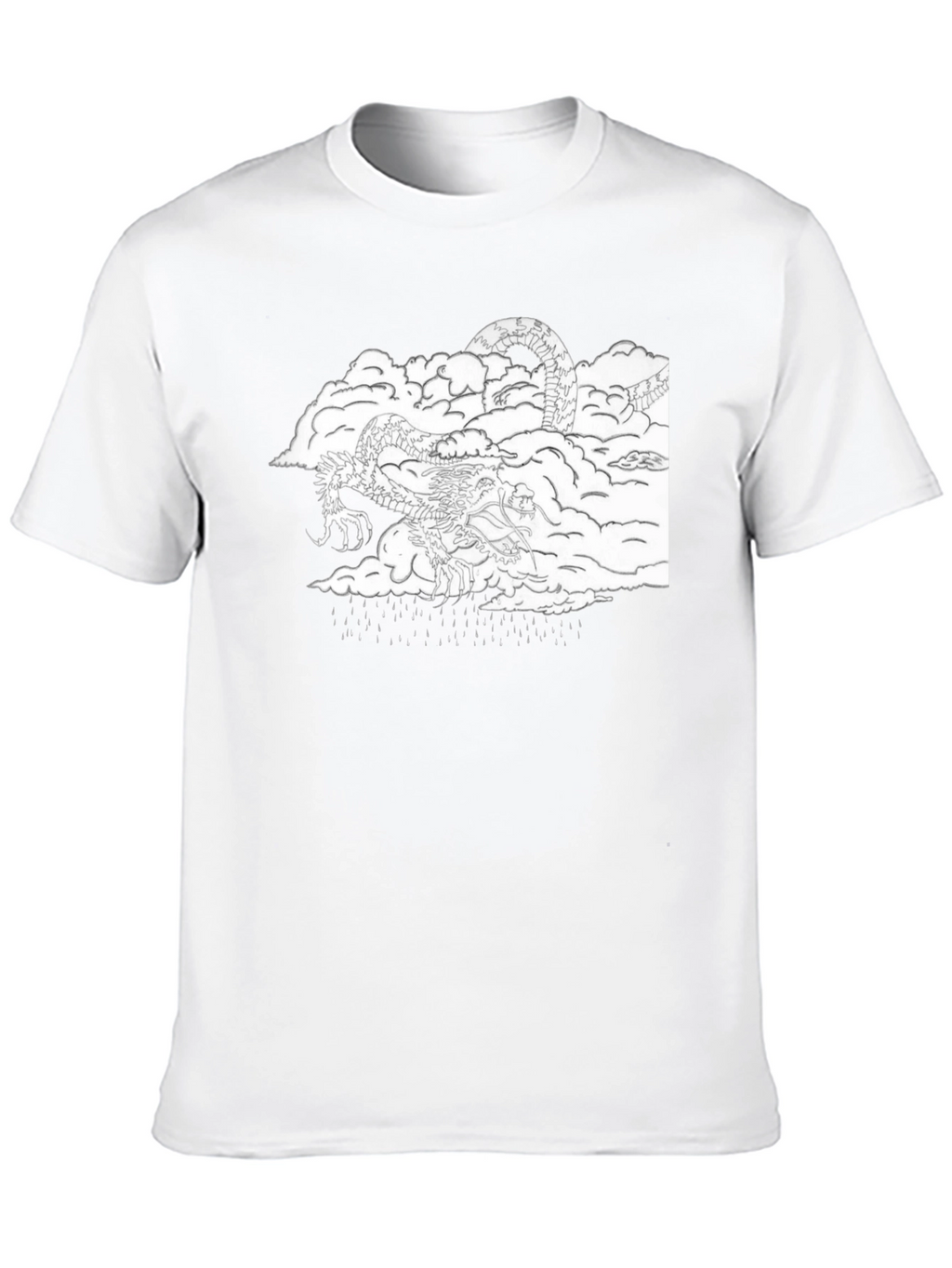 Dragon in Clouds Black Graphic Tee