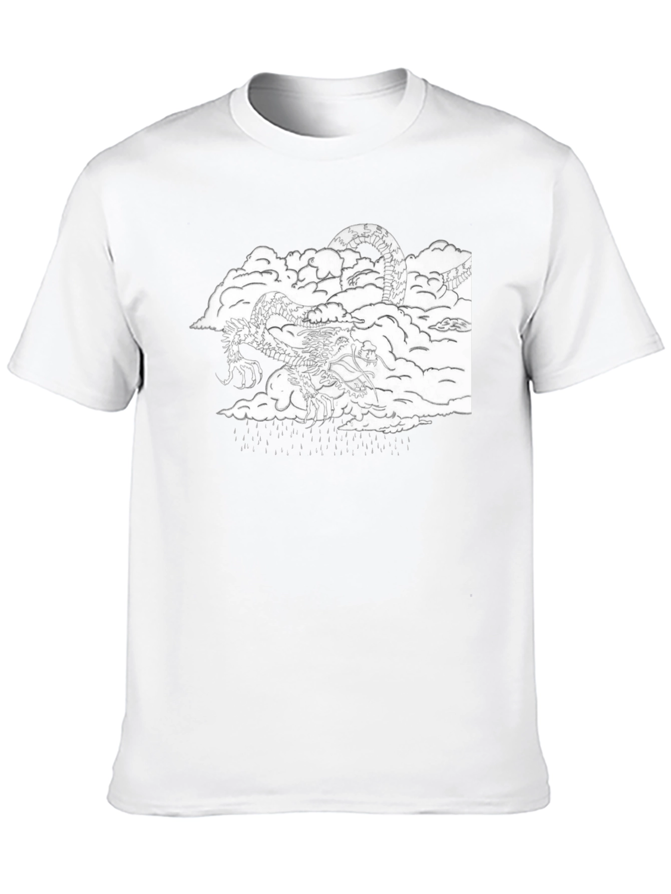 Dragon in Clouds Black Graphic Tee