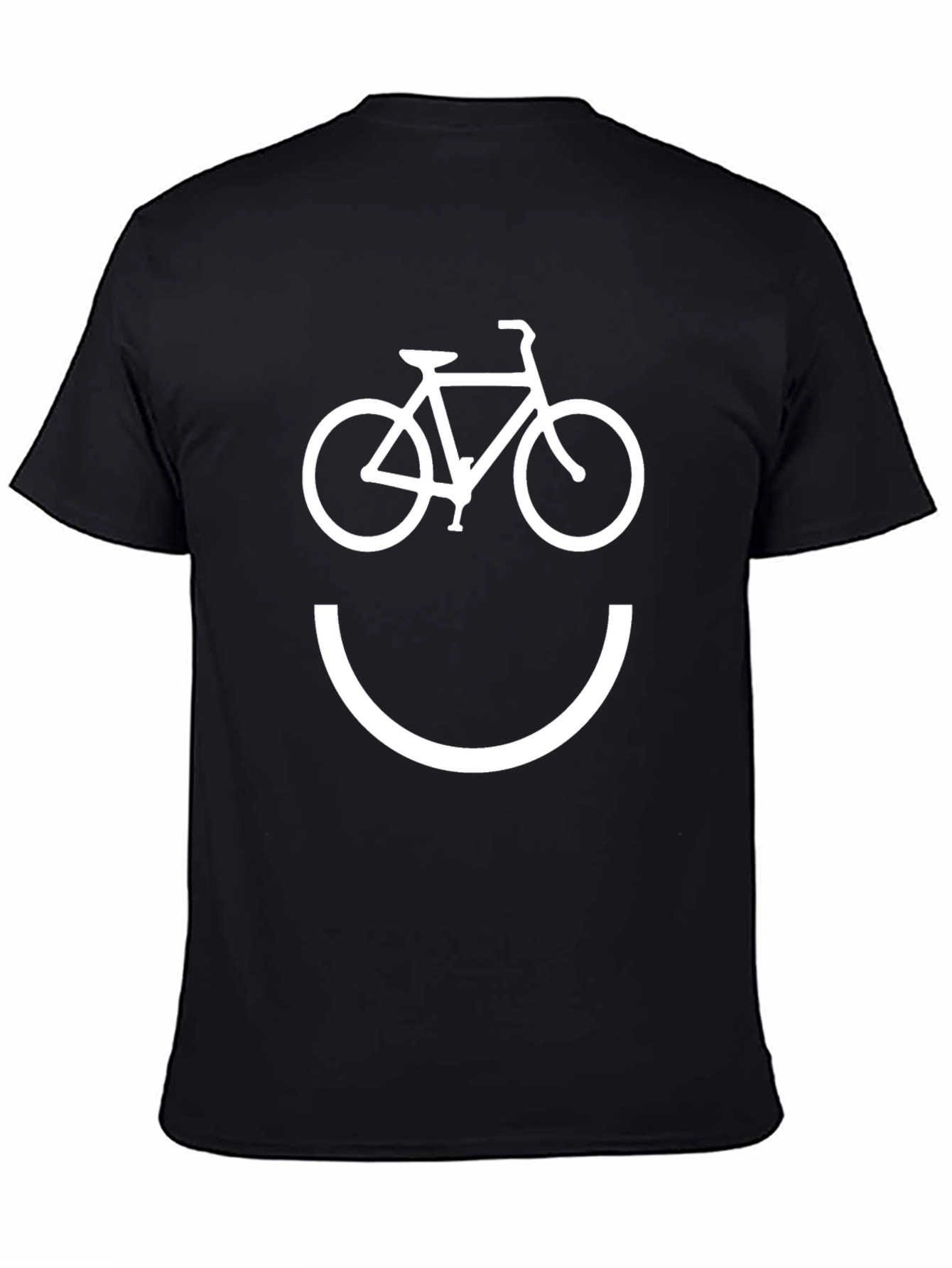 Bike Smile Graphic Tee - Black Cotton T-Shirt