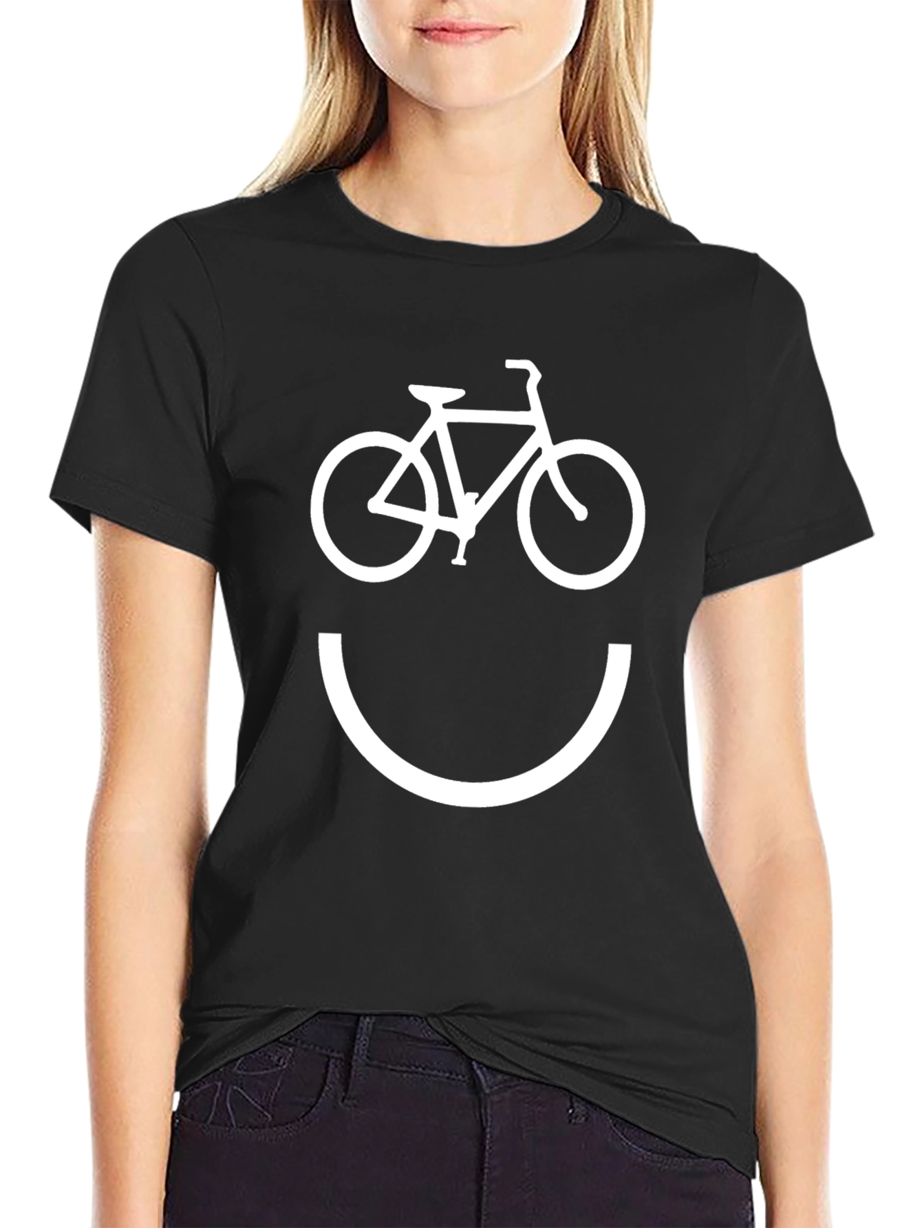 Bike Smile Graphic Tee - Black Cotton T-Shirt