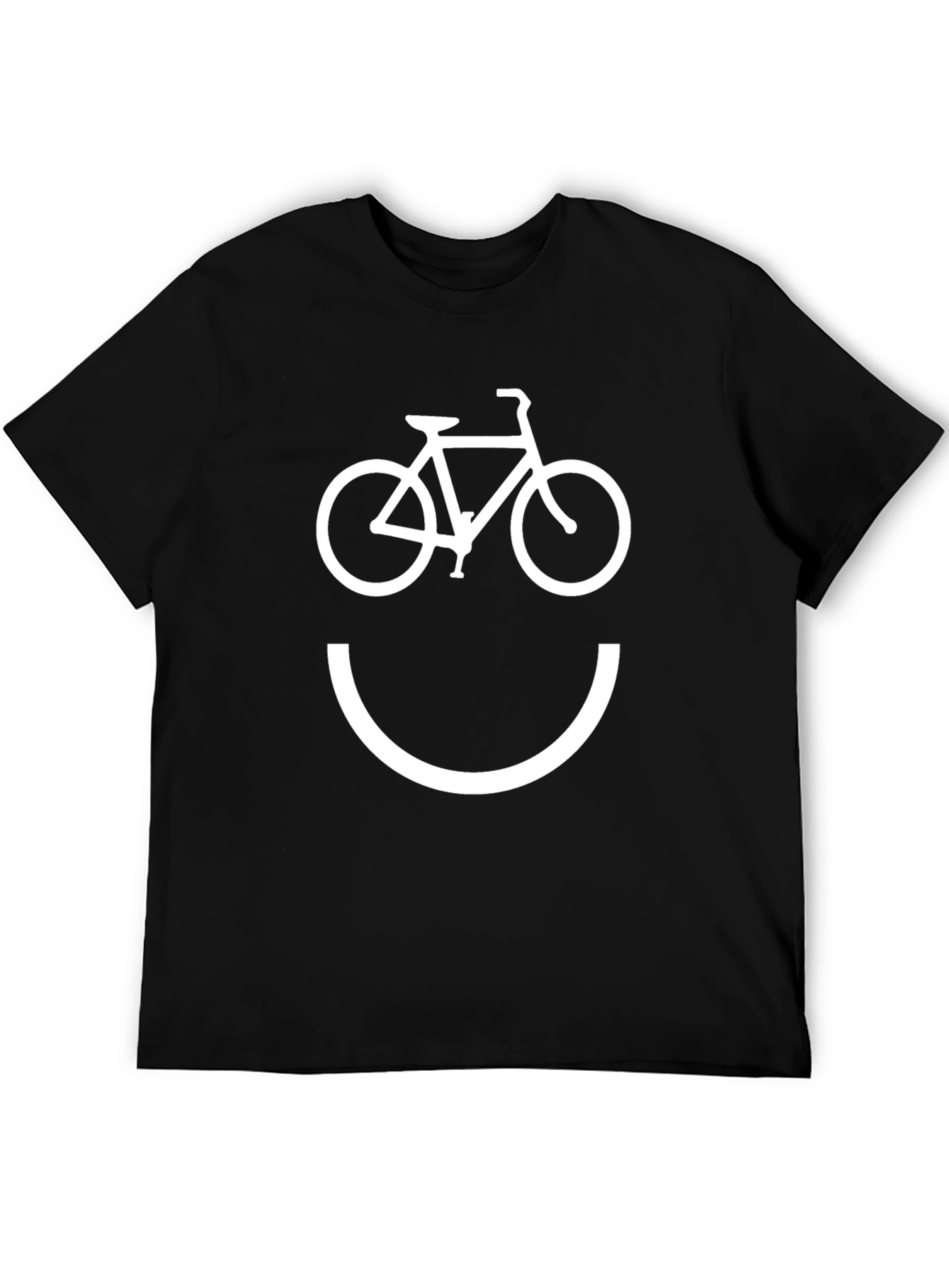 Bike Smile Graphic Tee - Black Cotton T-Shirt