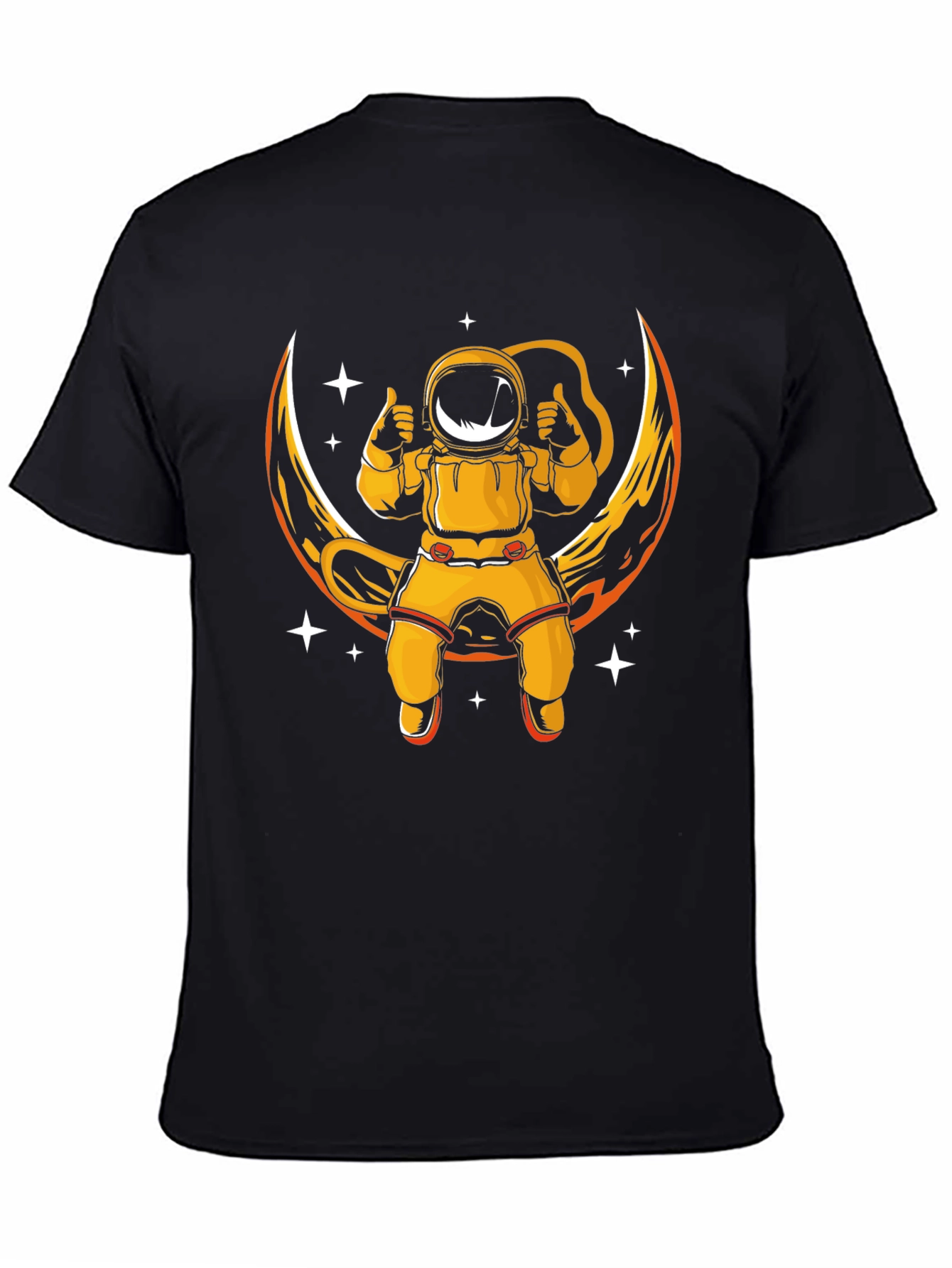 Astronaut Moon Graphic T-Shirt - Black