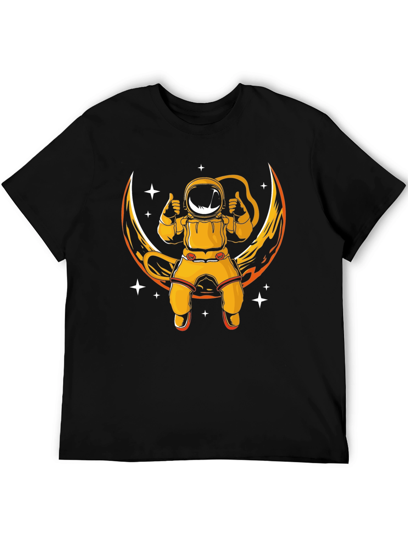 Astronaut Moon Graphic T-Shirt - Black