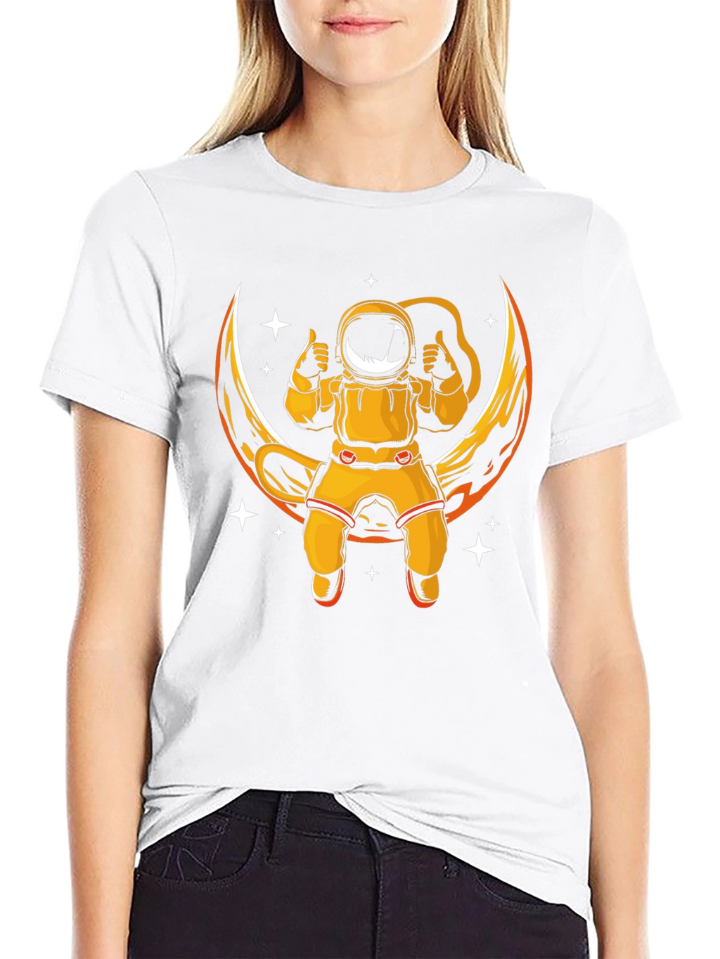 Astronaut Moon Graphic T-Shirt - Black