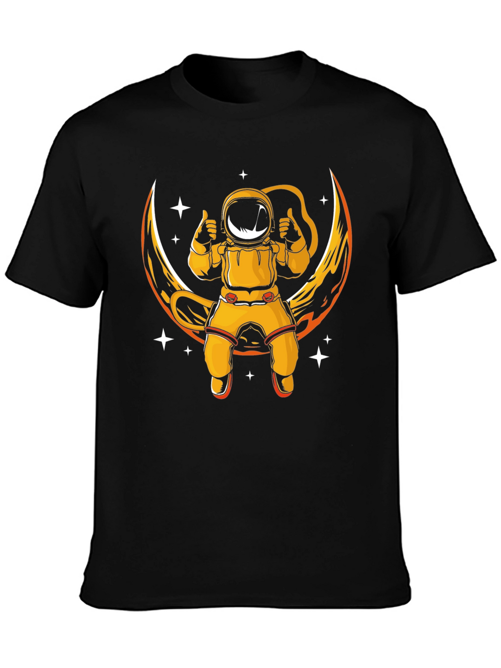 Astronaut Moon Graphic T-Shirt - Black