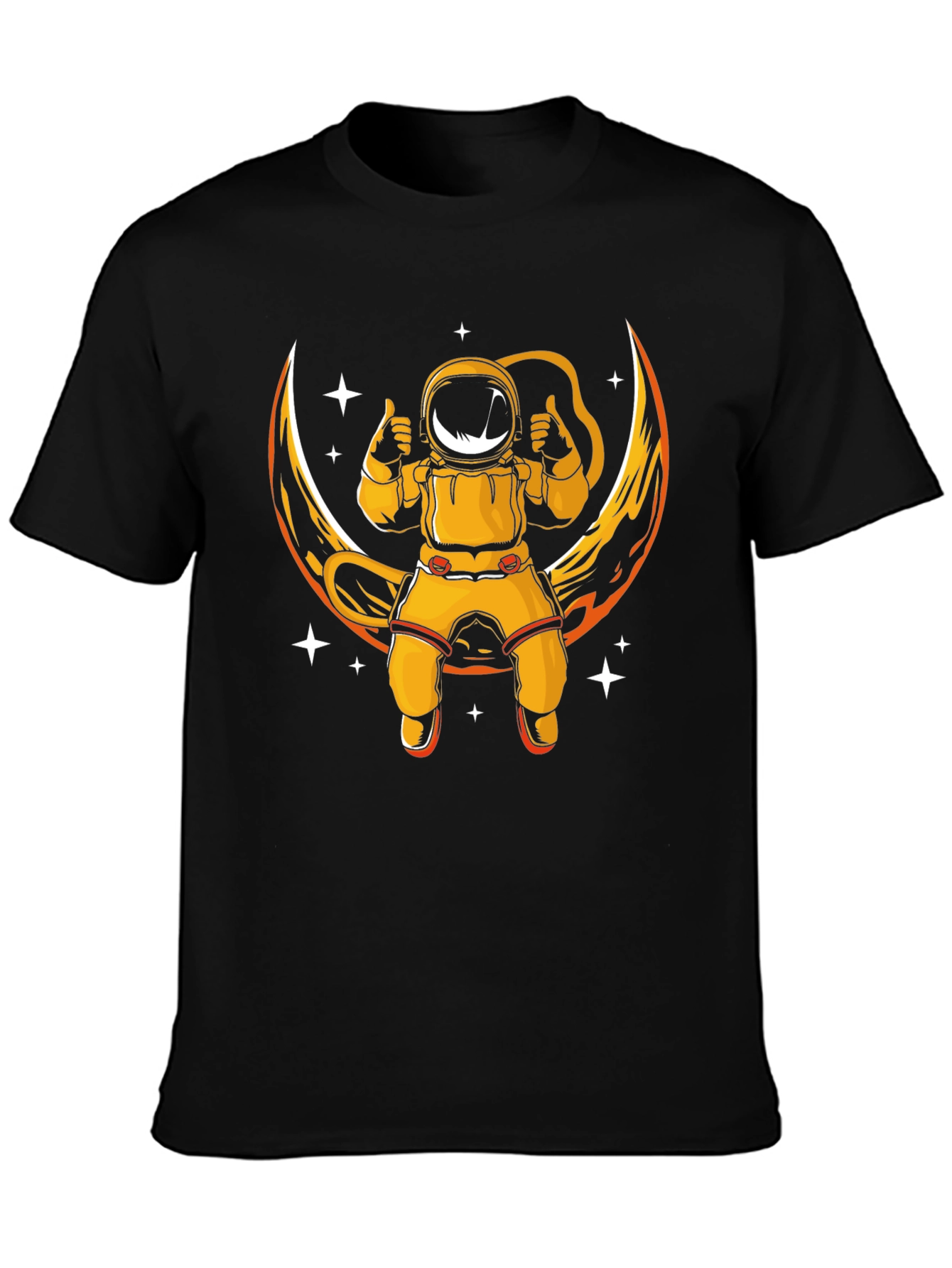 Astronaut Moon Graphic T-Shirt - Black