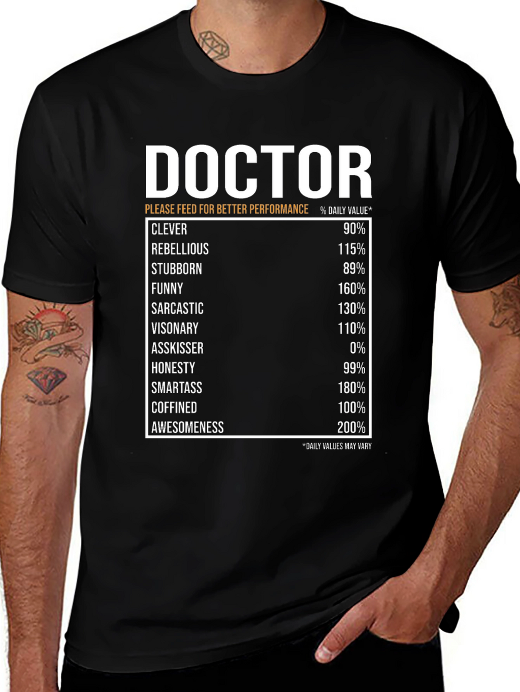 Doctor Nutritional Facts Novelty T-Shirt