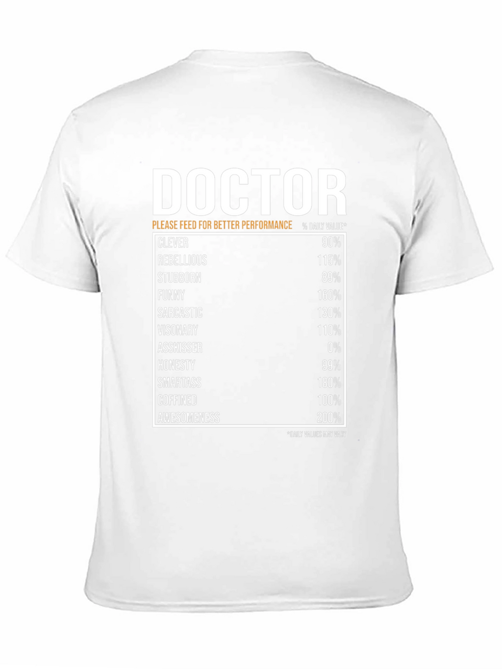 Doctor Nutritional Facts Novelty T-Shirt