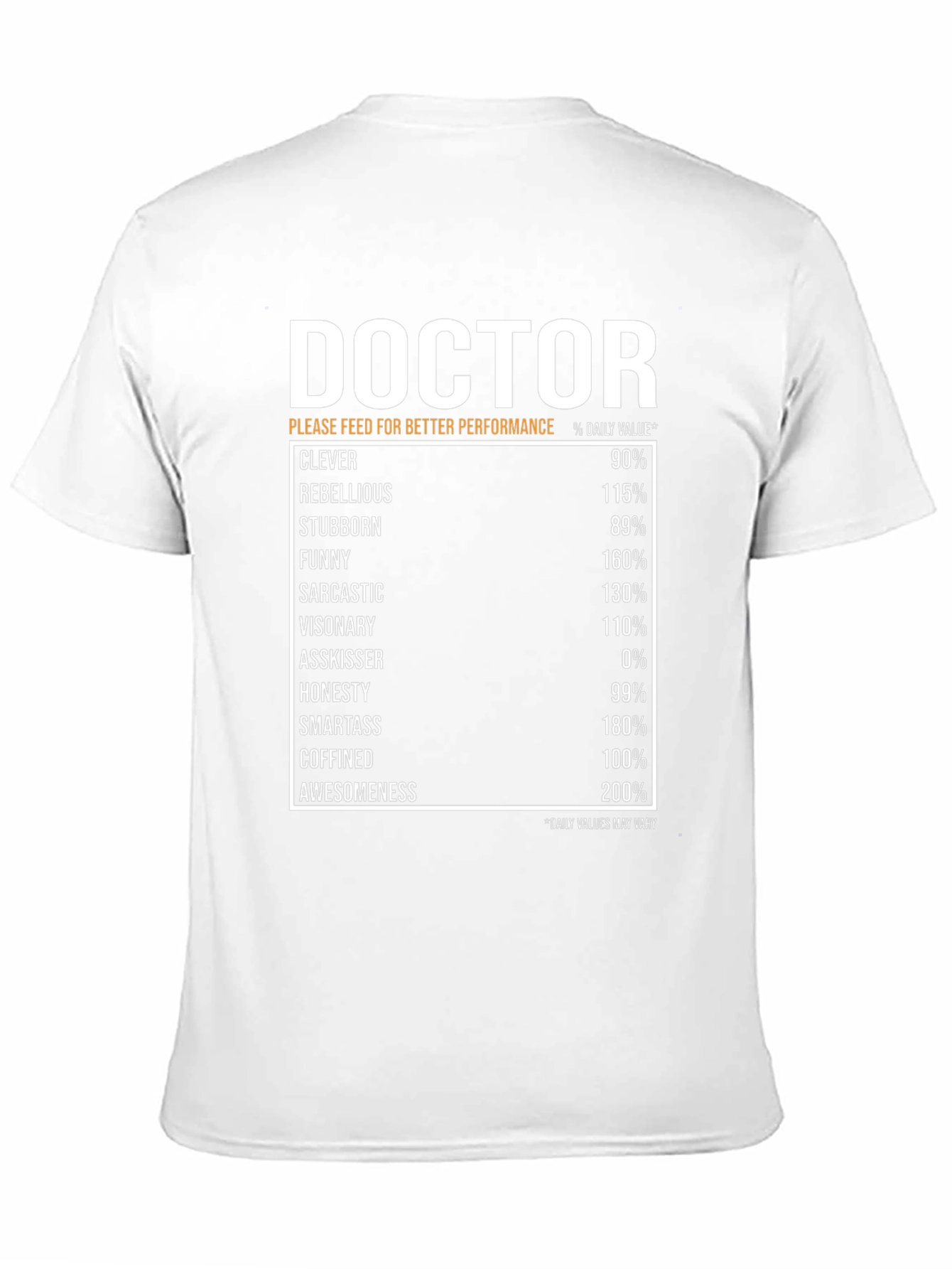 Doctor Nutritional Facts Novelty T-Shirt