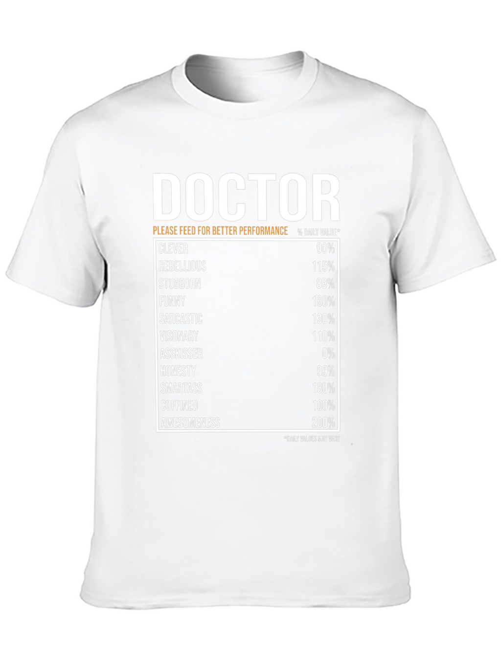 Doctor Nutritional Facts Novelty T-Shirt