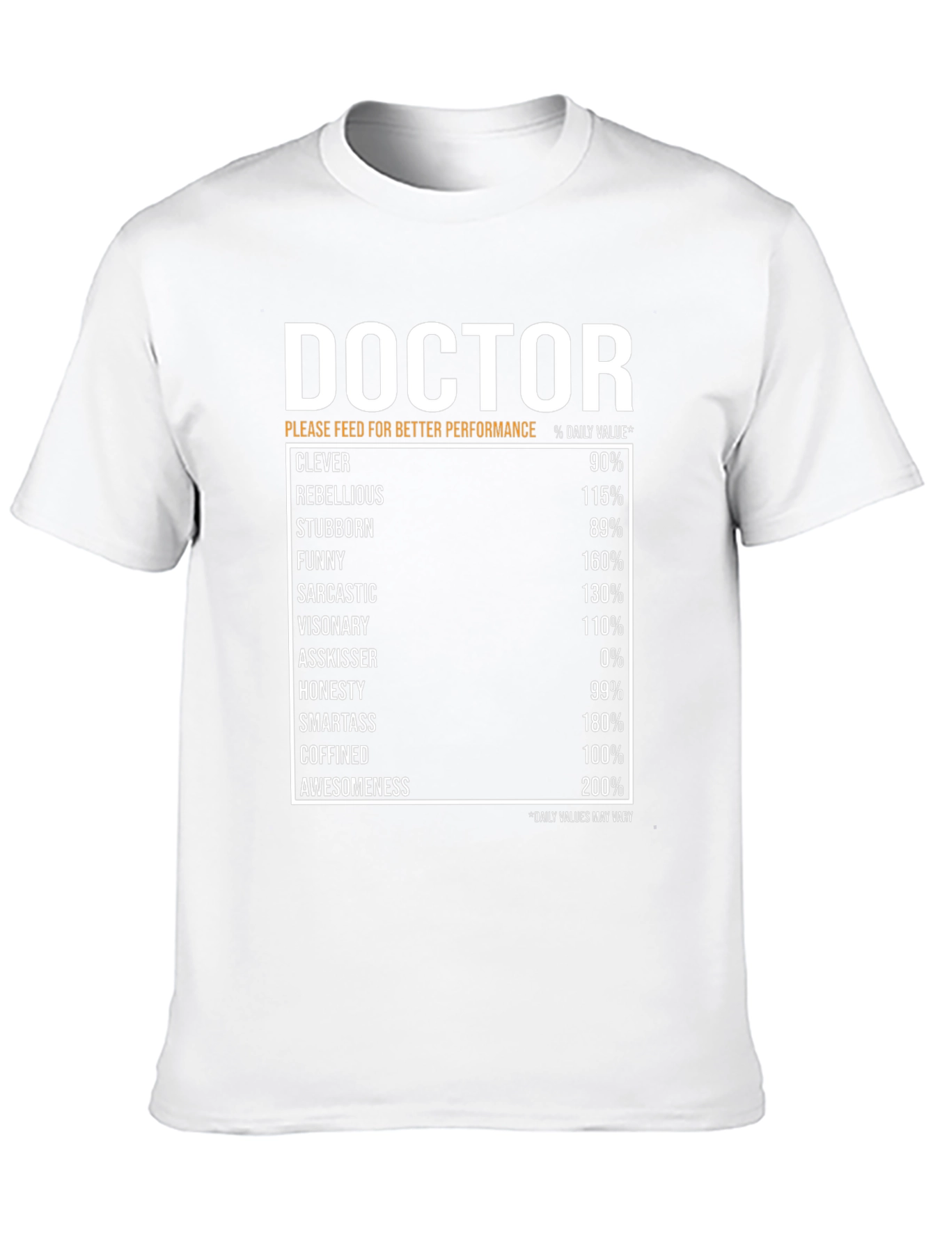 Doctor Nutritional Facts Novelty T-Shirt
