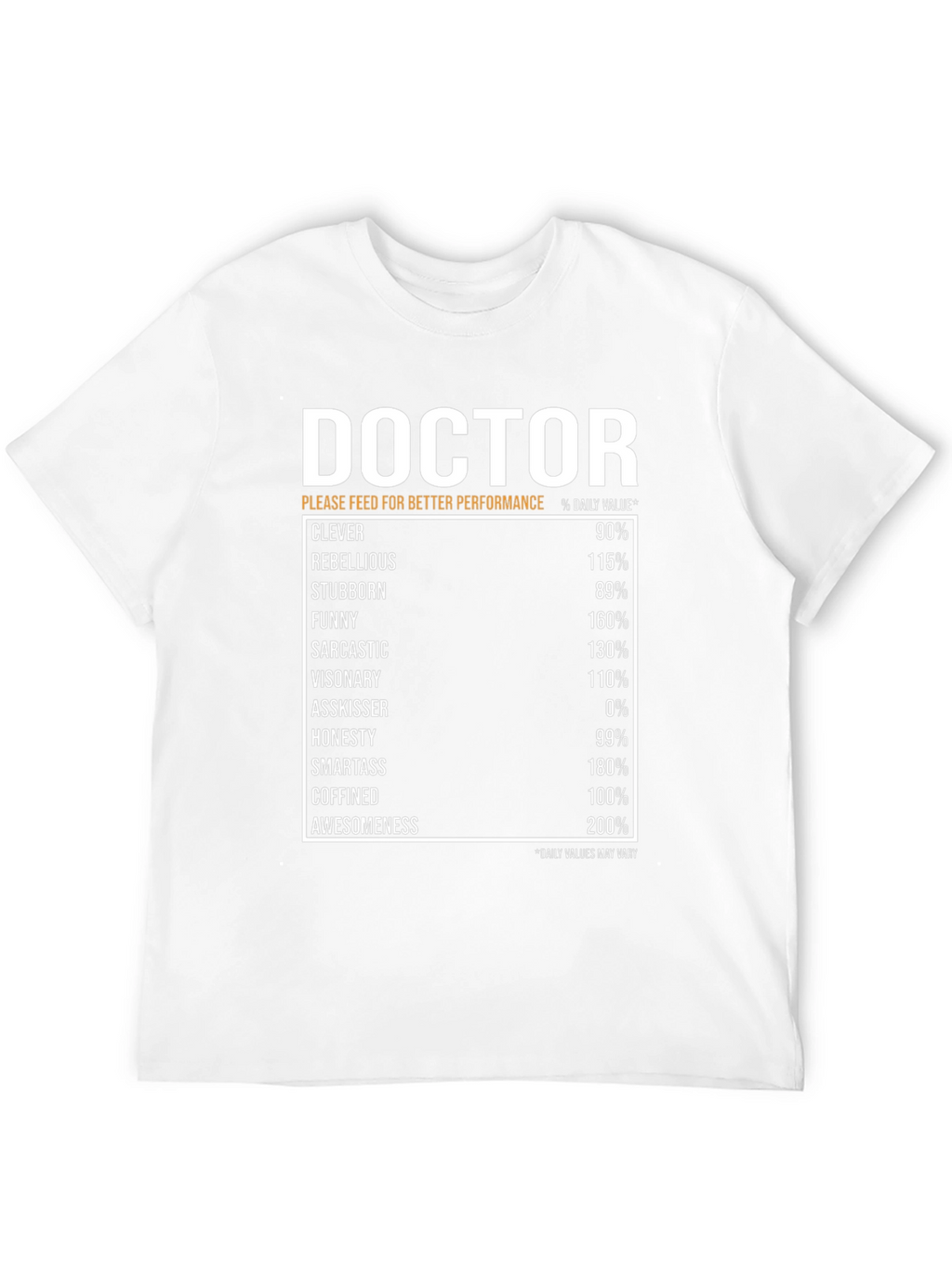 Doctor Nutritional Facts Novelty T-Shirt