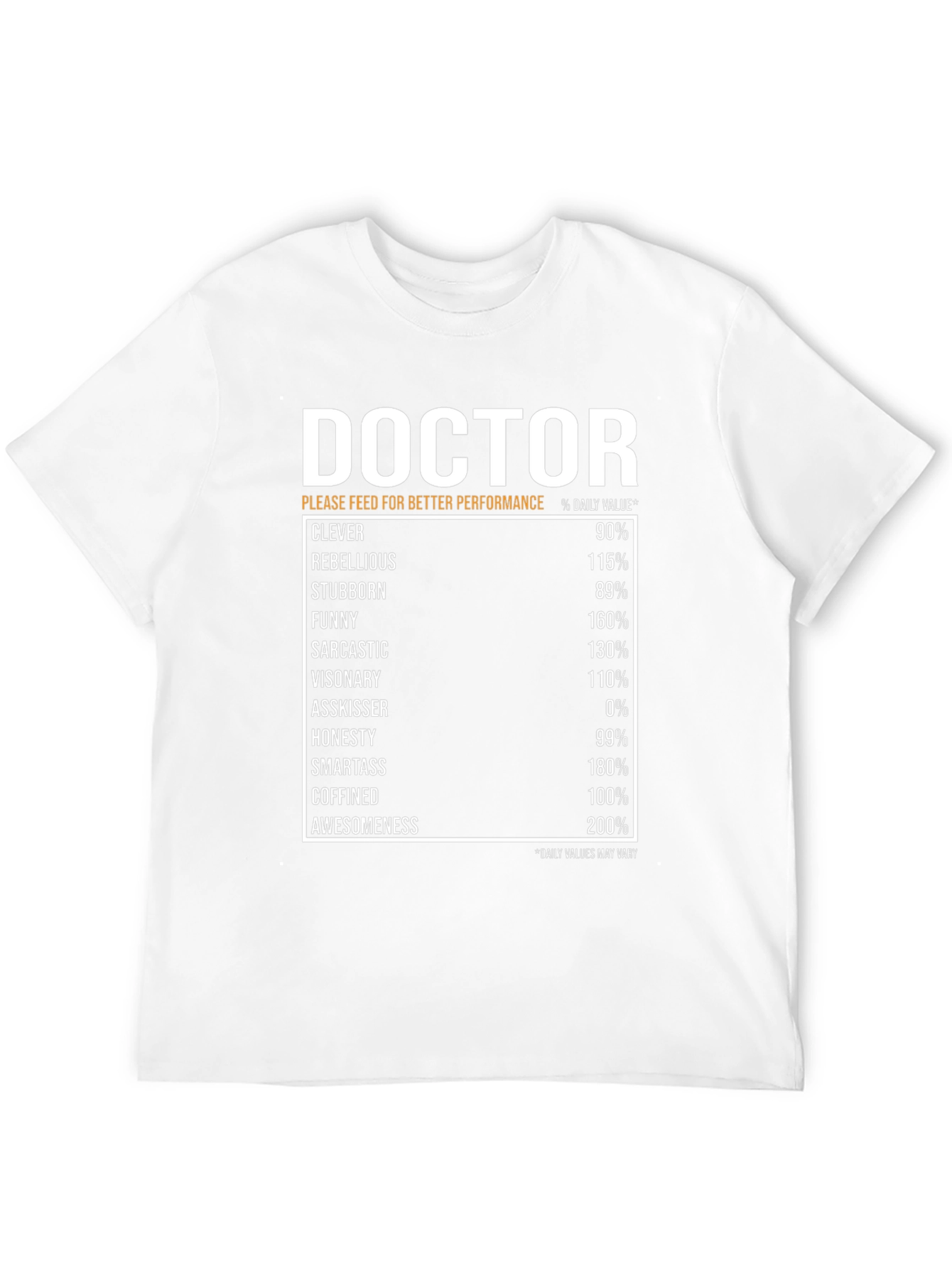 Doctor Nutritional Facts Novelty T-Shirt
