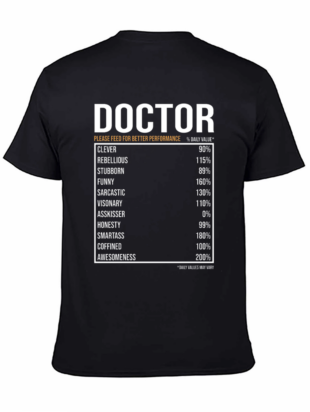 Doctor Nutritional Facts Novelty T-Shirt