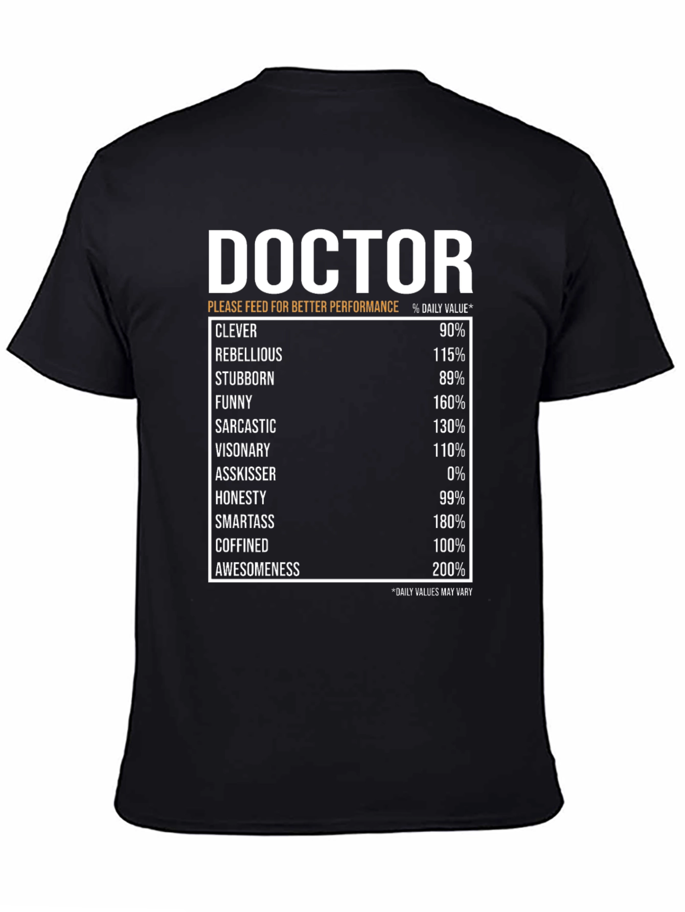 Doctor Nutritional Facts Novelty T-Shirt