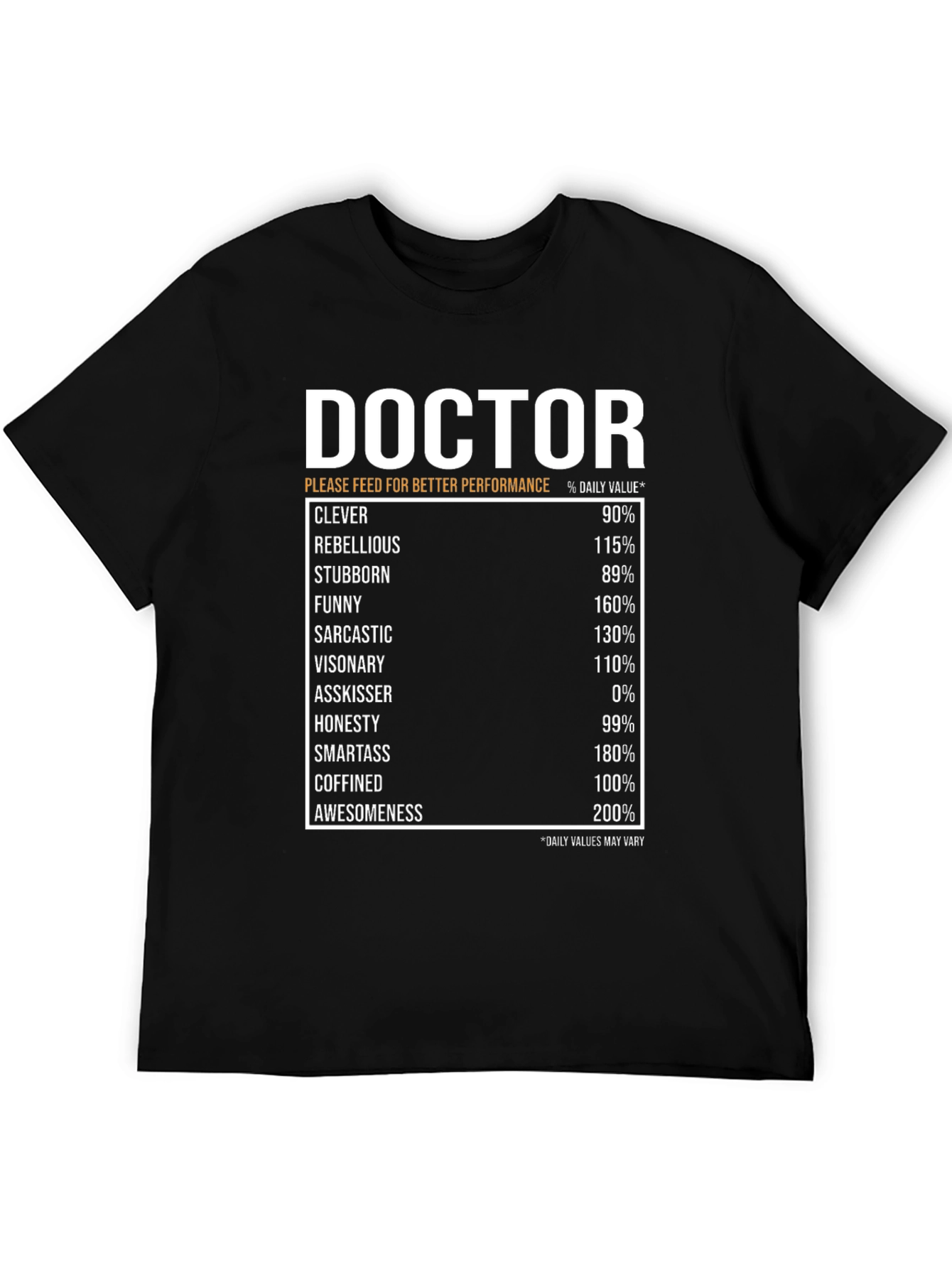 Doctor Nutritional Facts Novelty T-Shirt