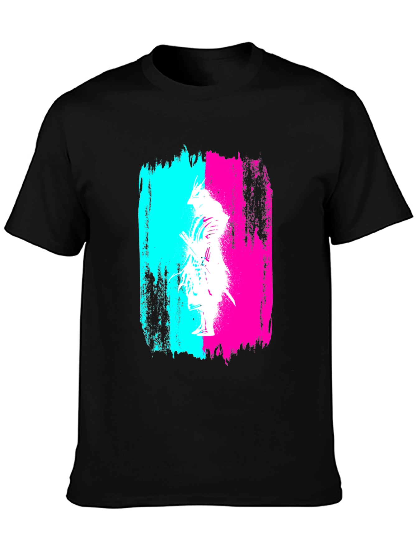 Abstract Samurai Graphic Black T-Shirt