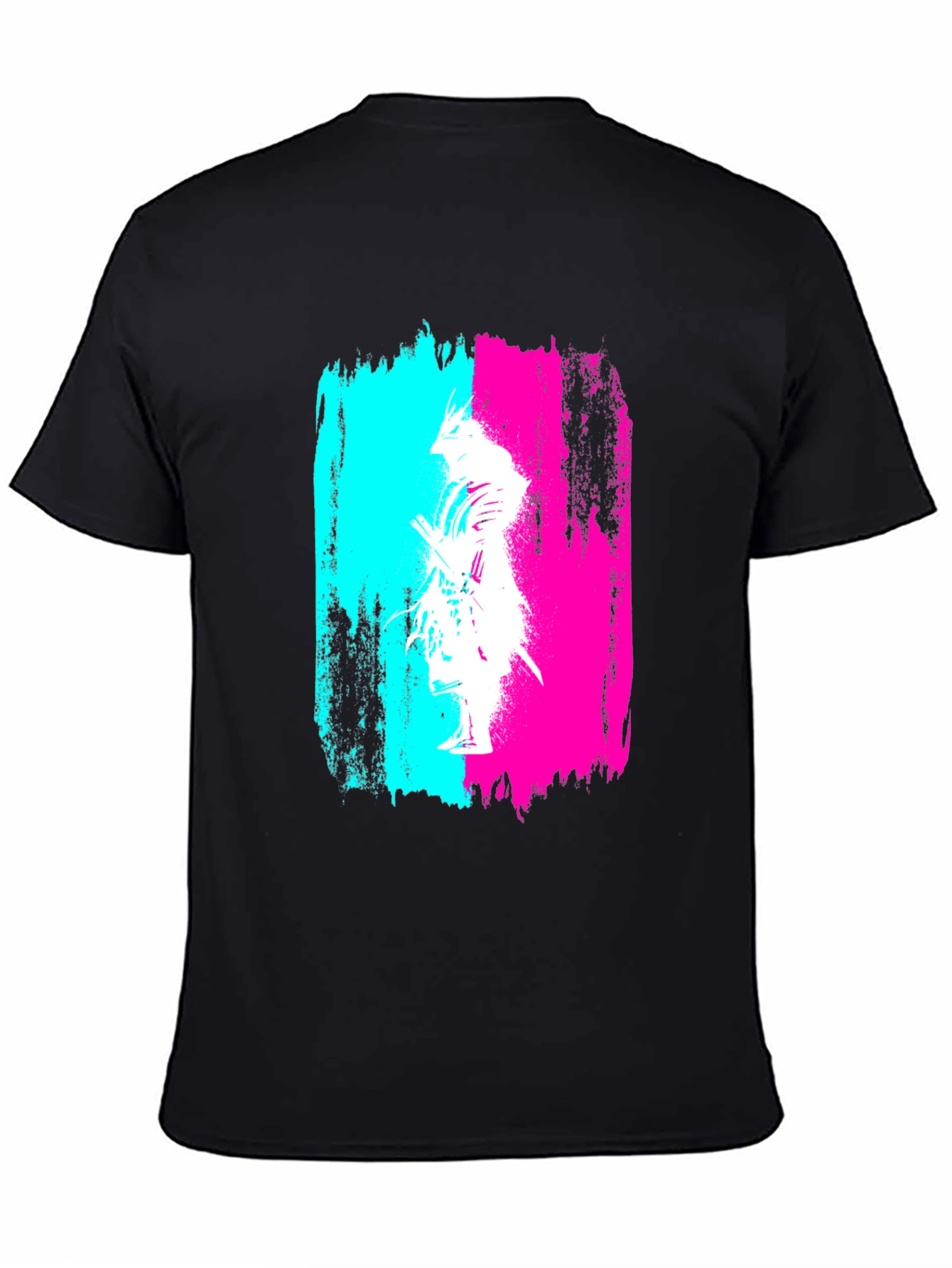 Abstract Samurai Graphic Black T-Shirt