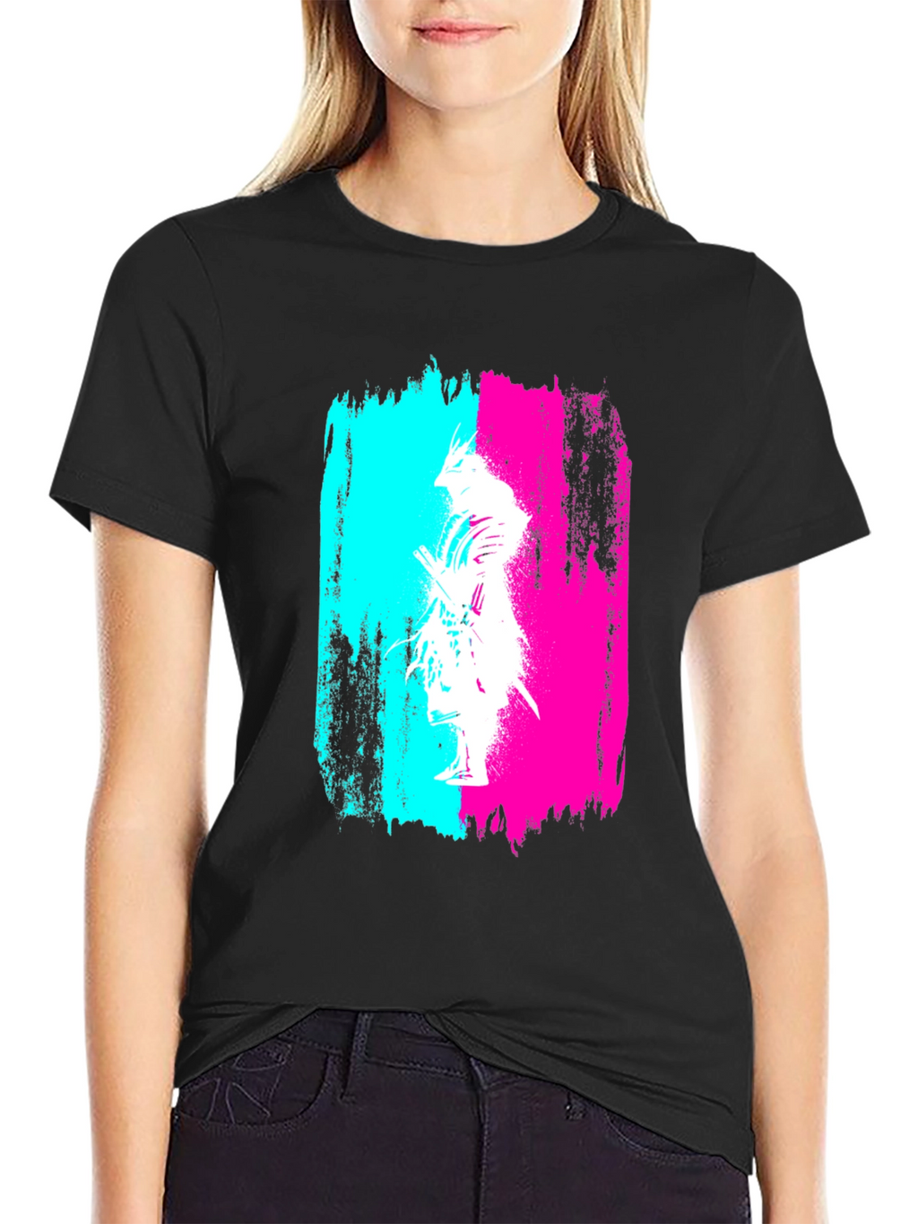 Abstract Samurai Graphic Black T-Shirt