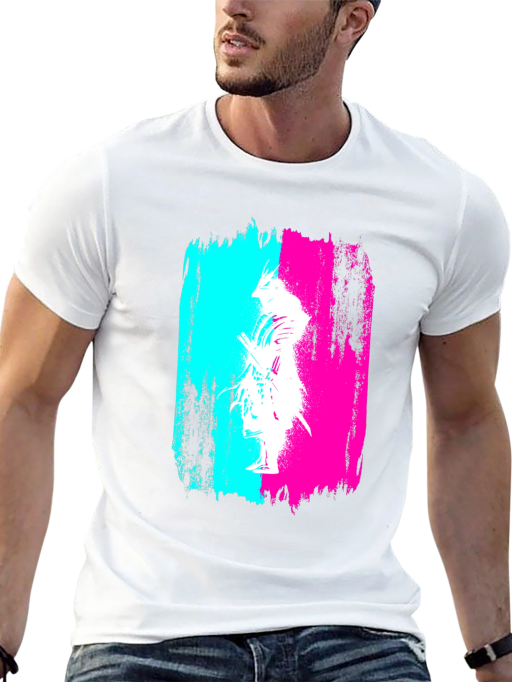 Abstract Samurai Graphic Black T-Shirt