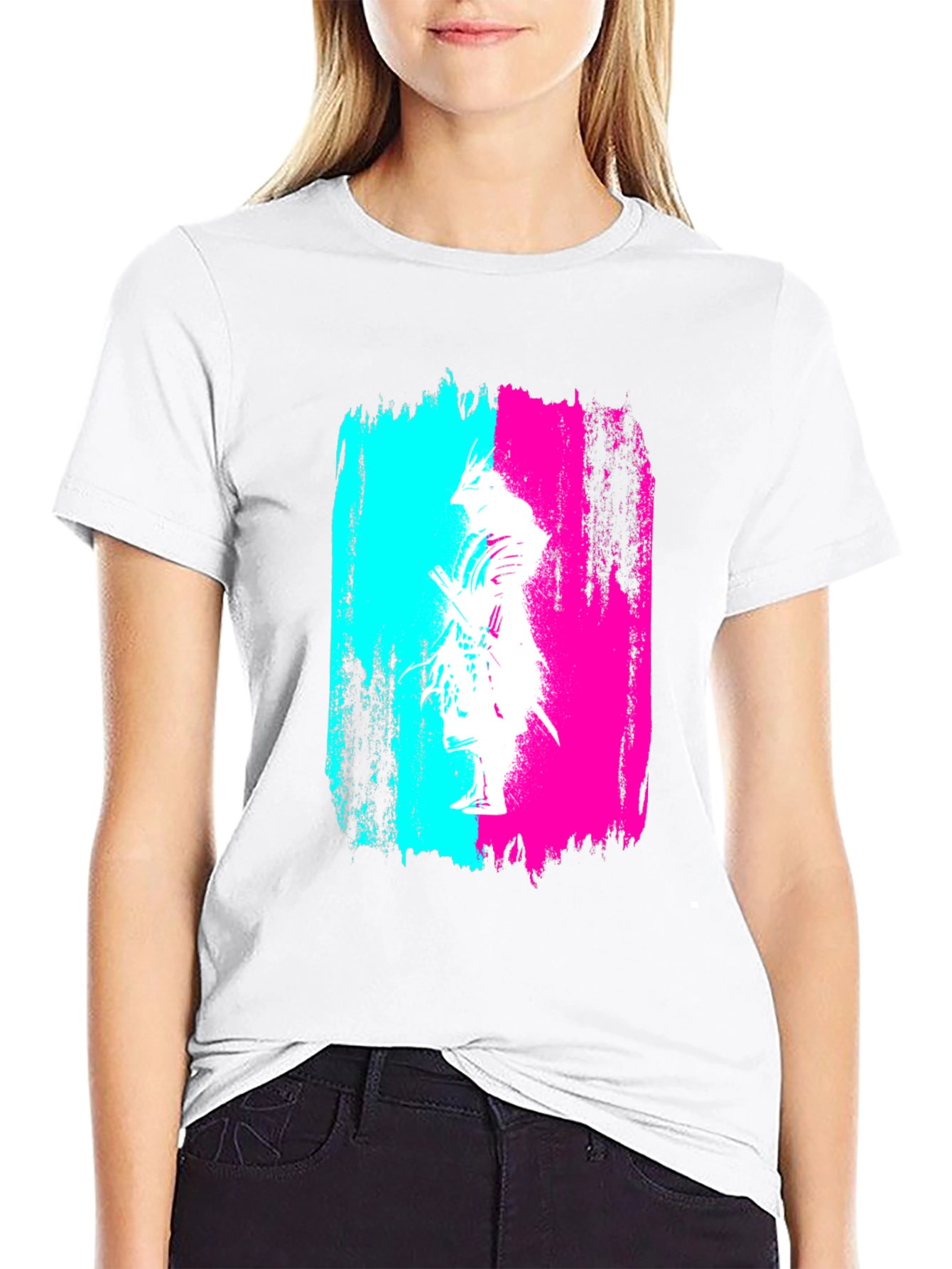 Abstract Samurai Graphic Black T-Shirt