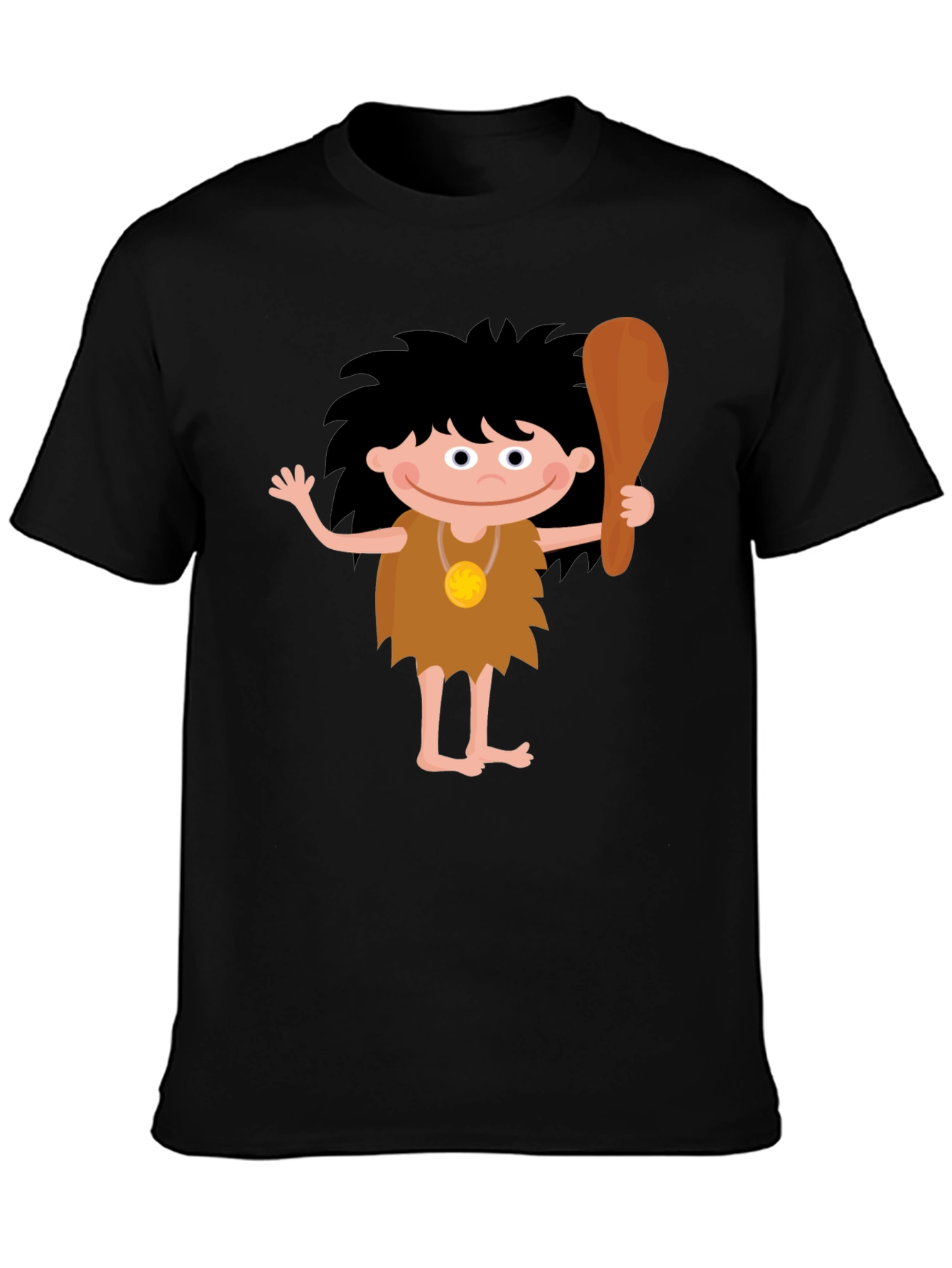 Cartoon Caveman Graphic T-Shirt