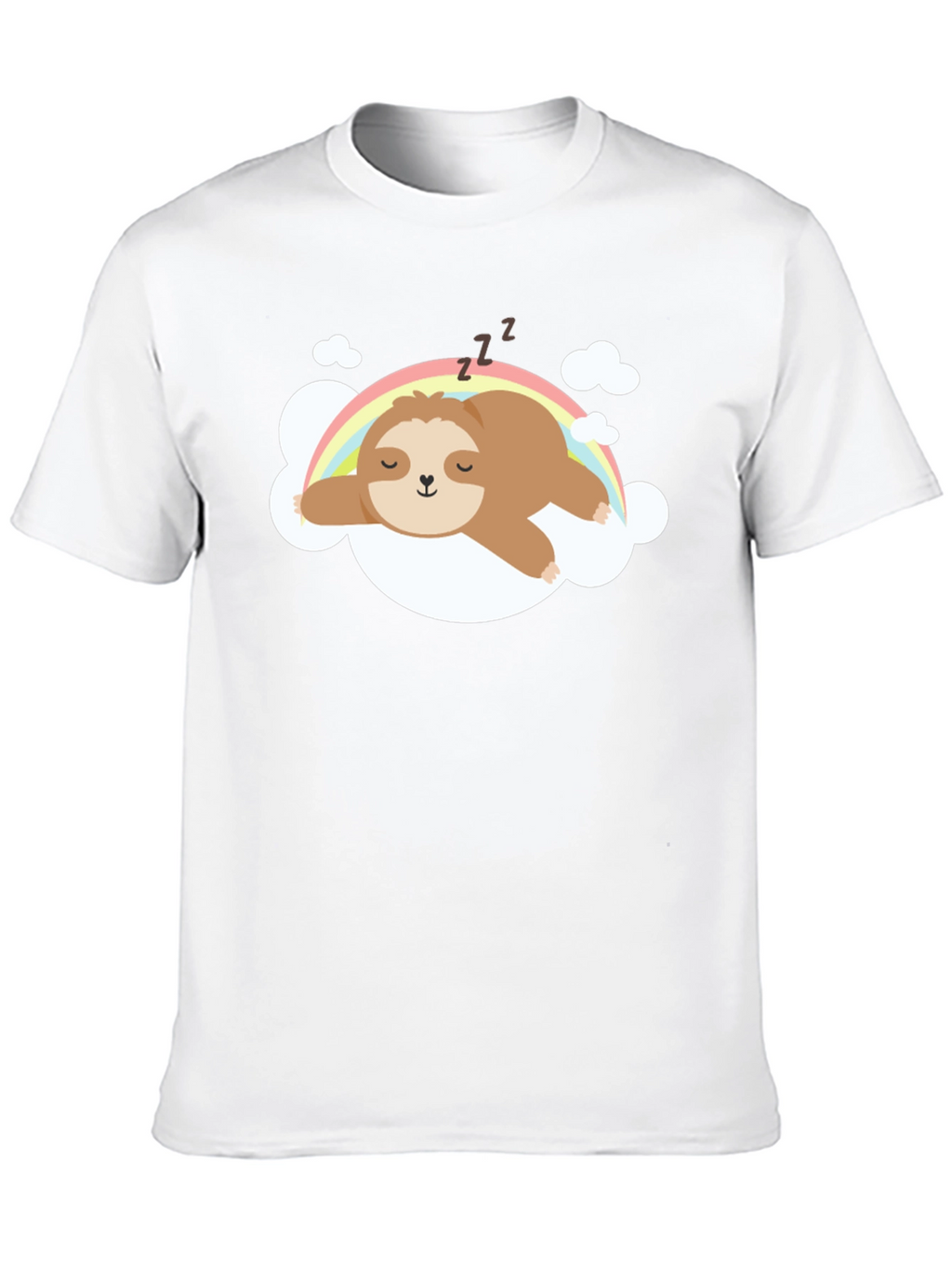 Cute Sloth Rainbow Cloud T-Shirt