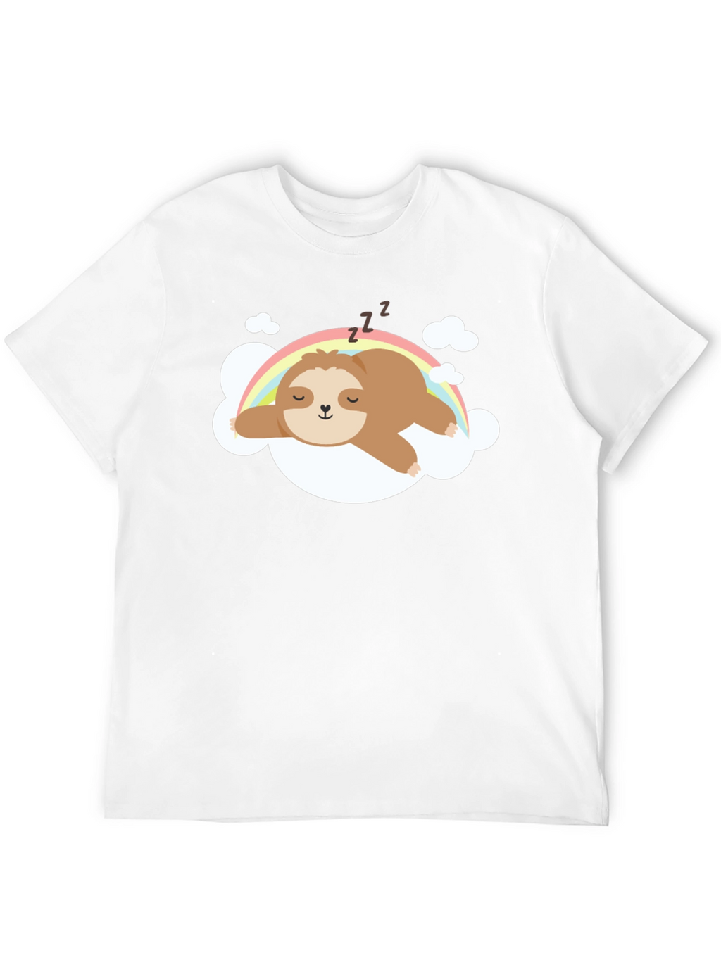 Cute Sloth Rainbow Cloud T-Shirt