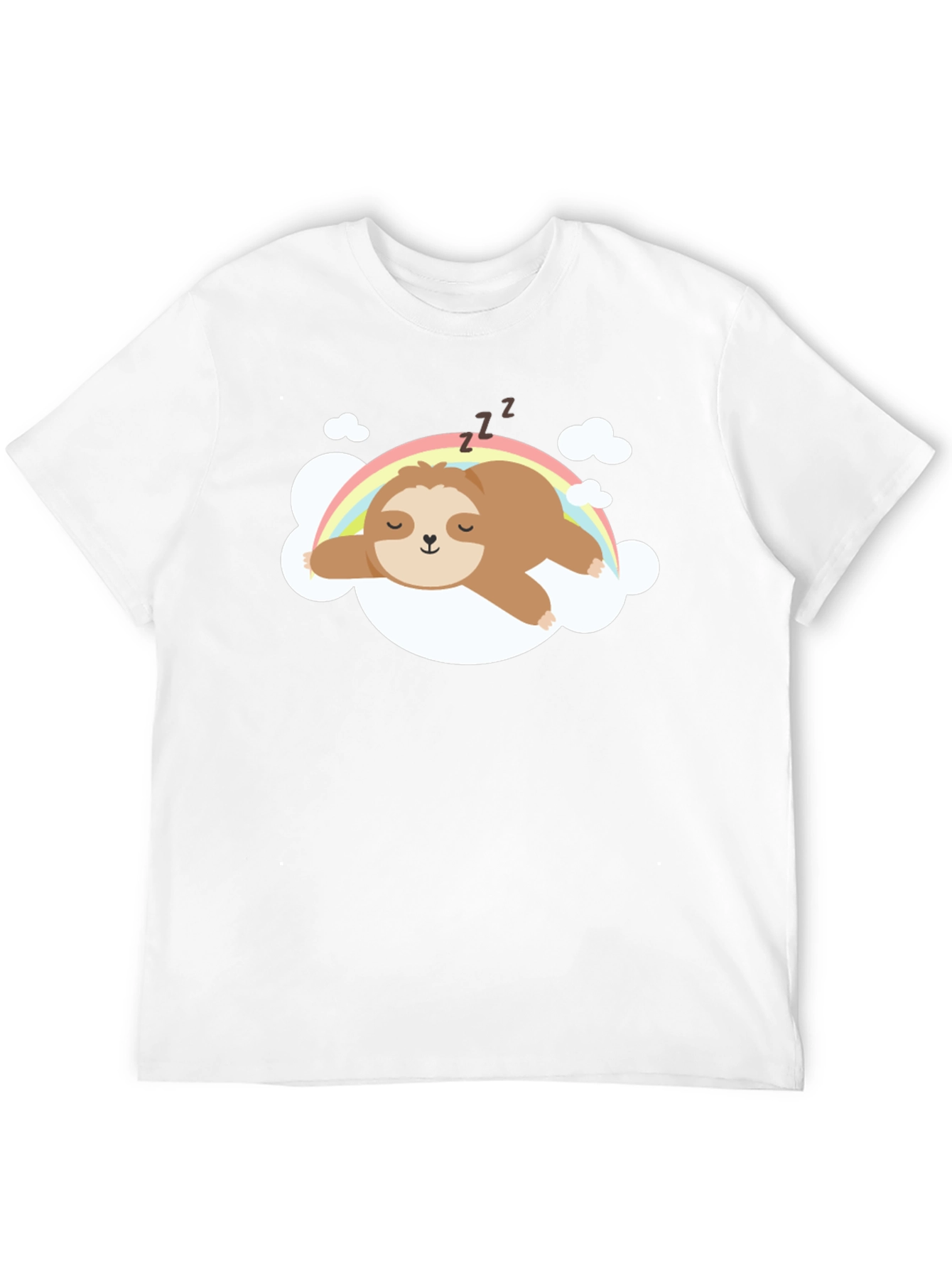 Cute Sloth Rainbow Cloud T-Shirt