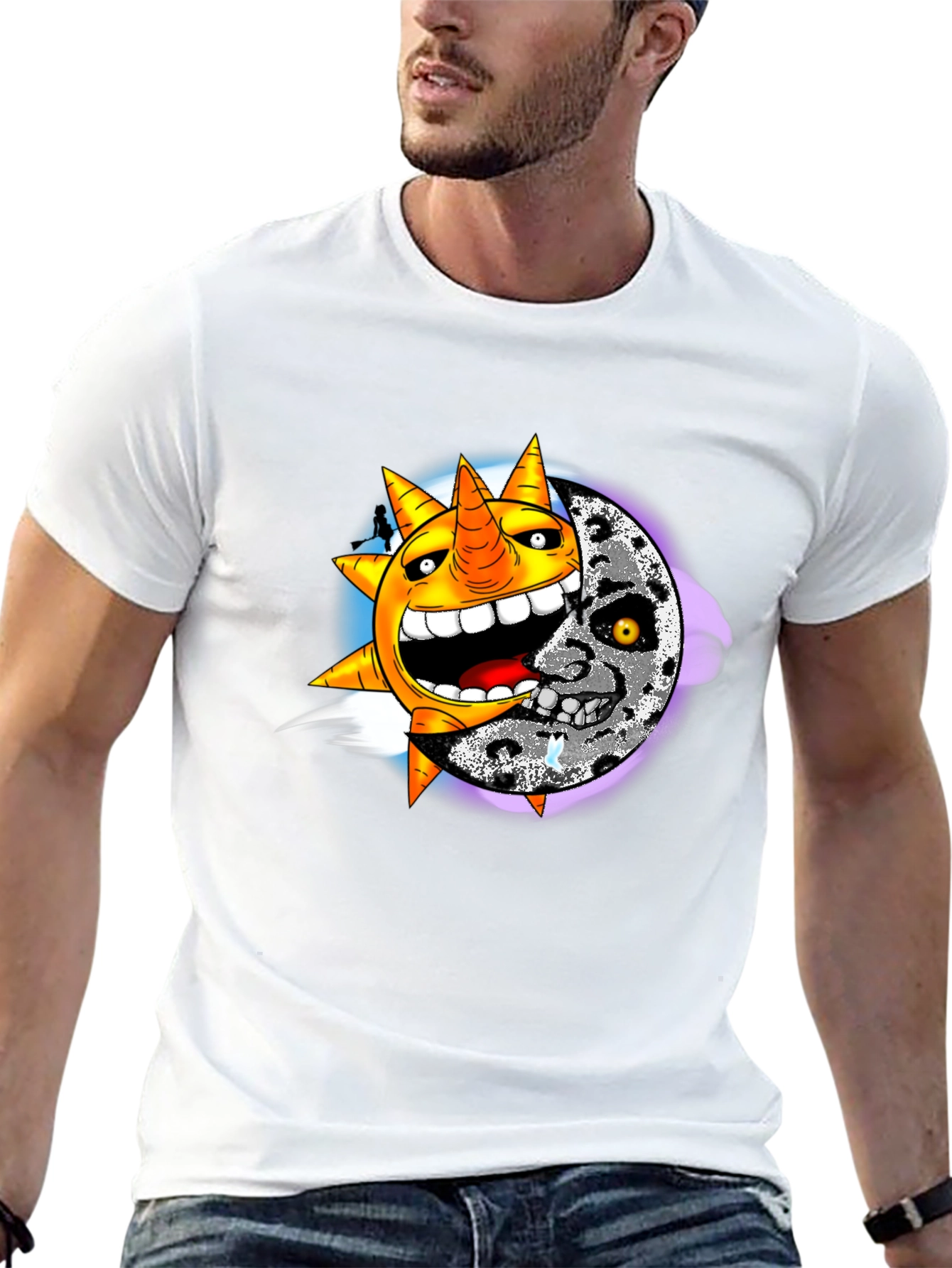 Sun & Moon Graphic Black T-Shirt