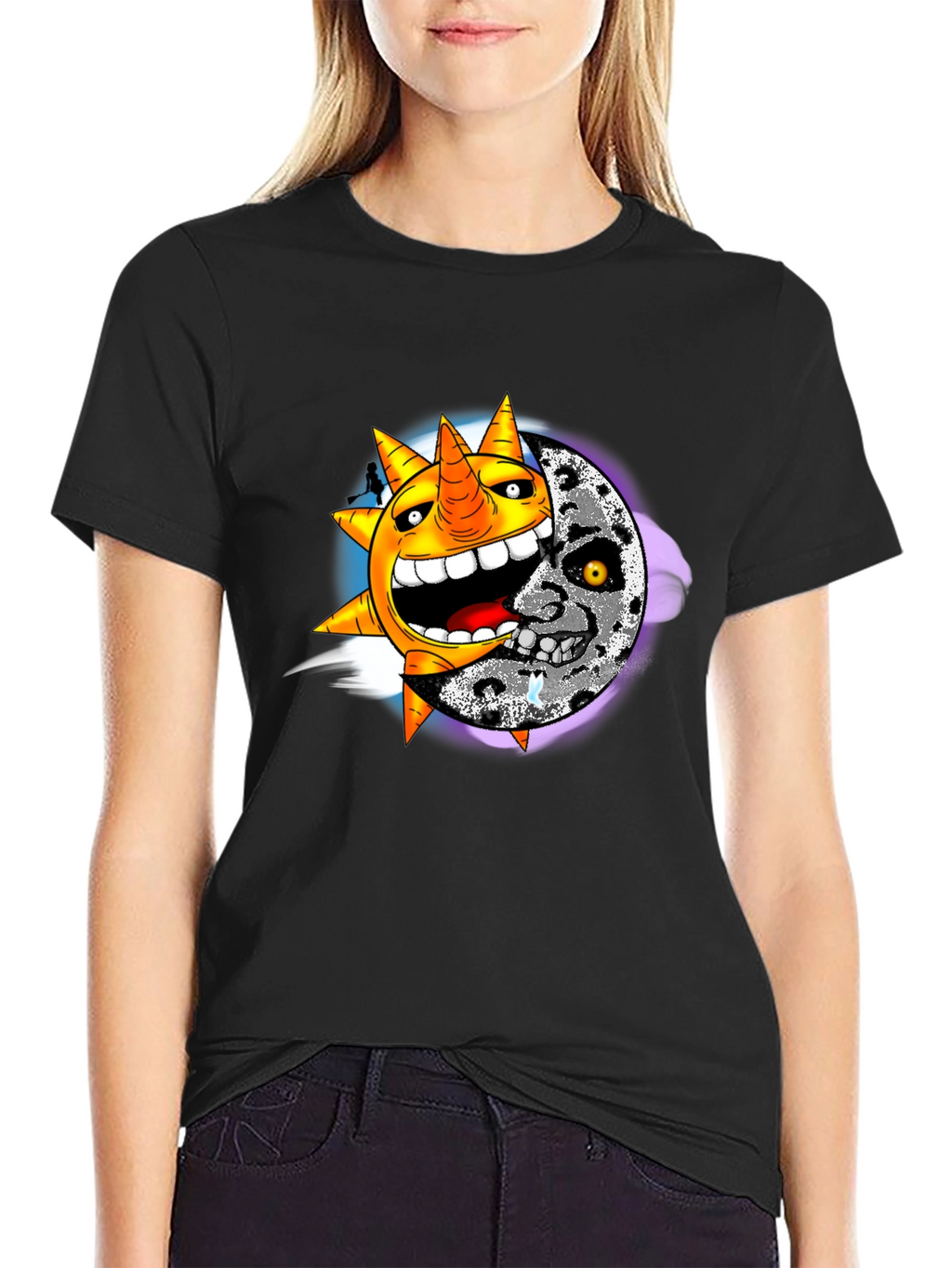 Sun & Moon Graphic Black T-Shirt