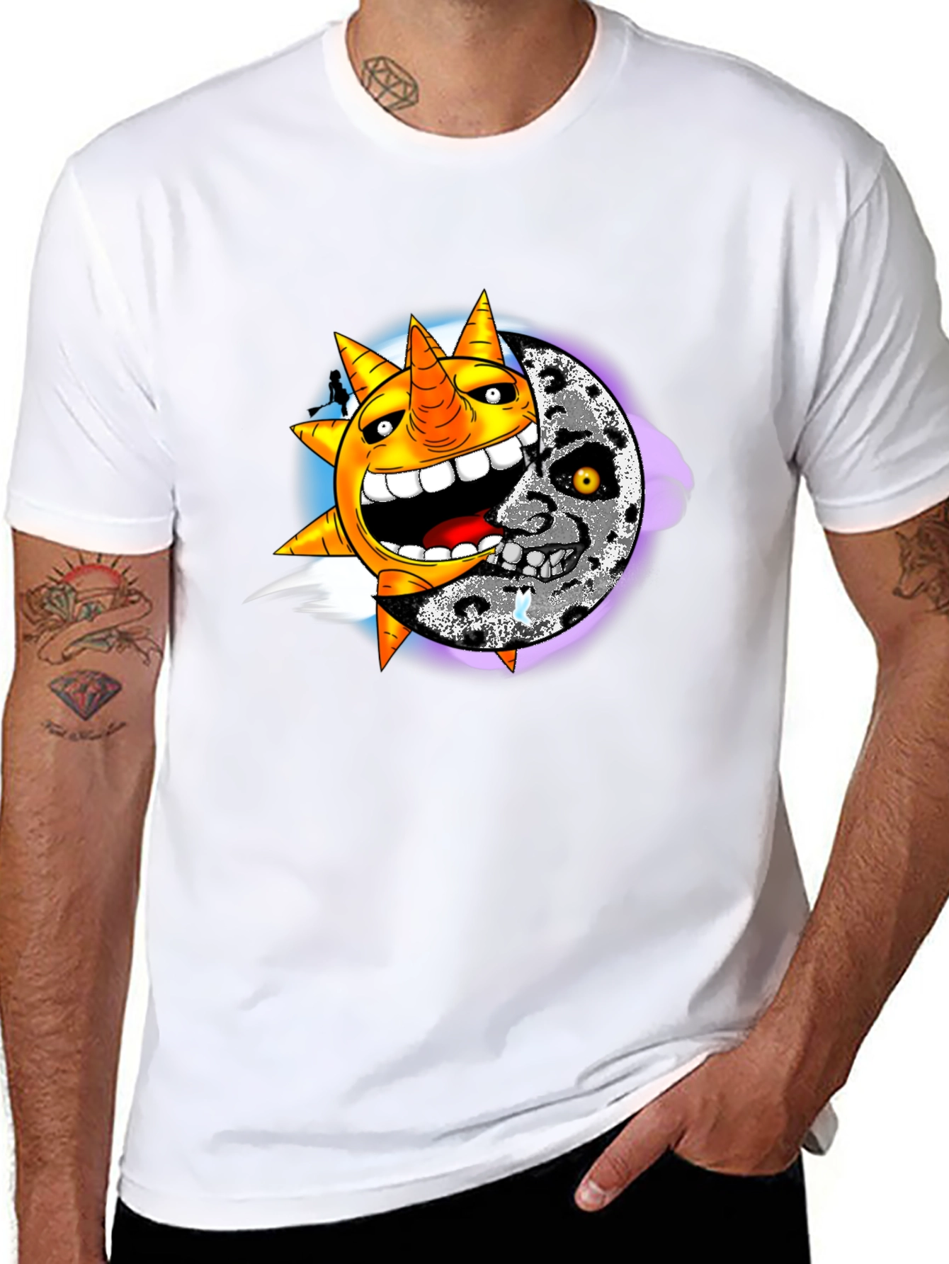 Sun & Moon Graphic Black T-Shirt
