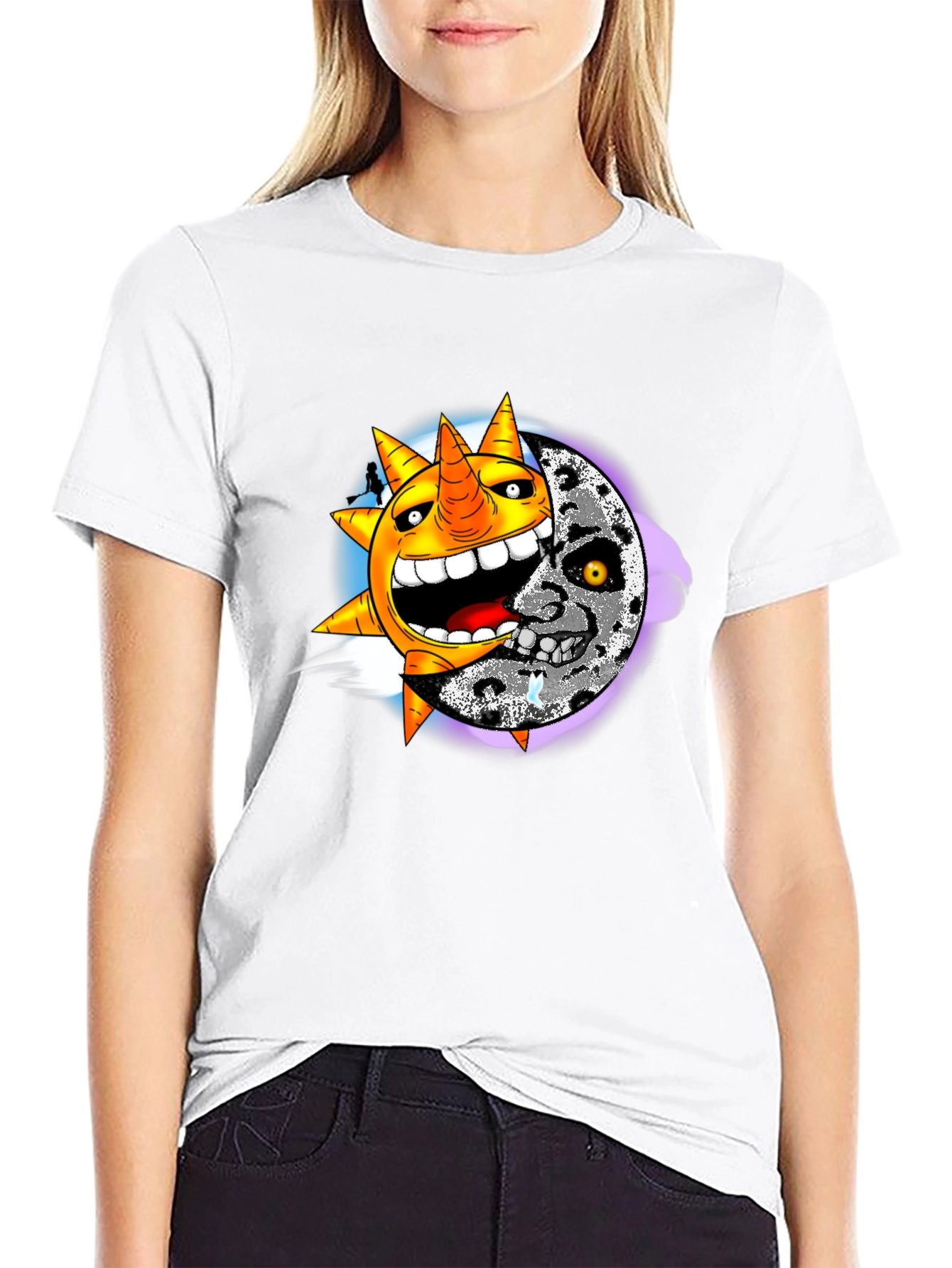 Sun & Moon Graphic Black T-Shirt