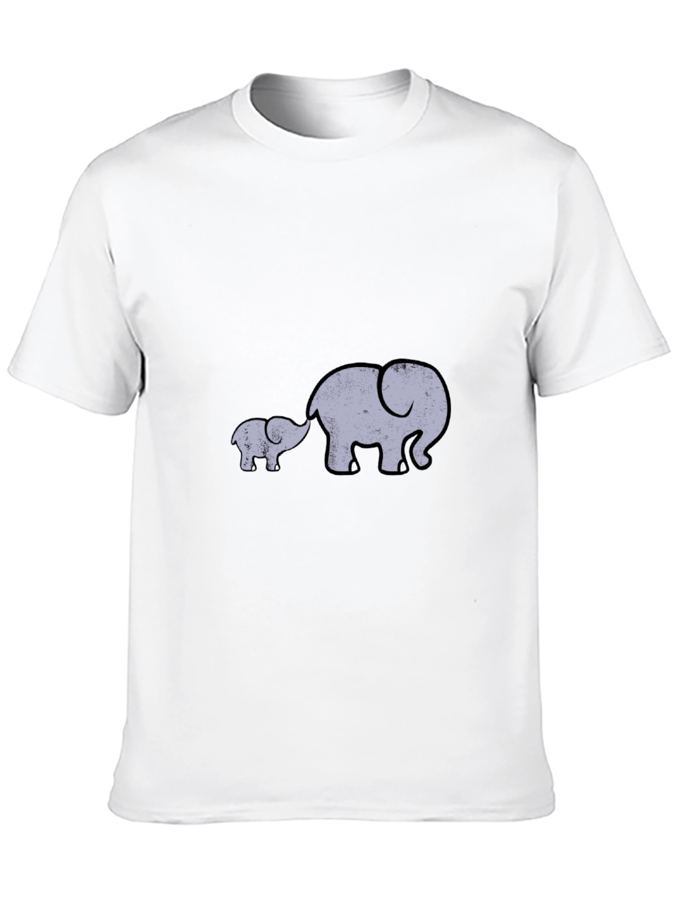 Elephant Family Graphic Tee - Black Casual Comfort