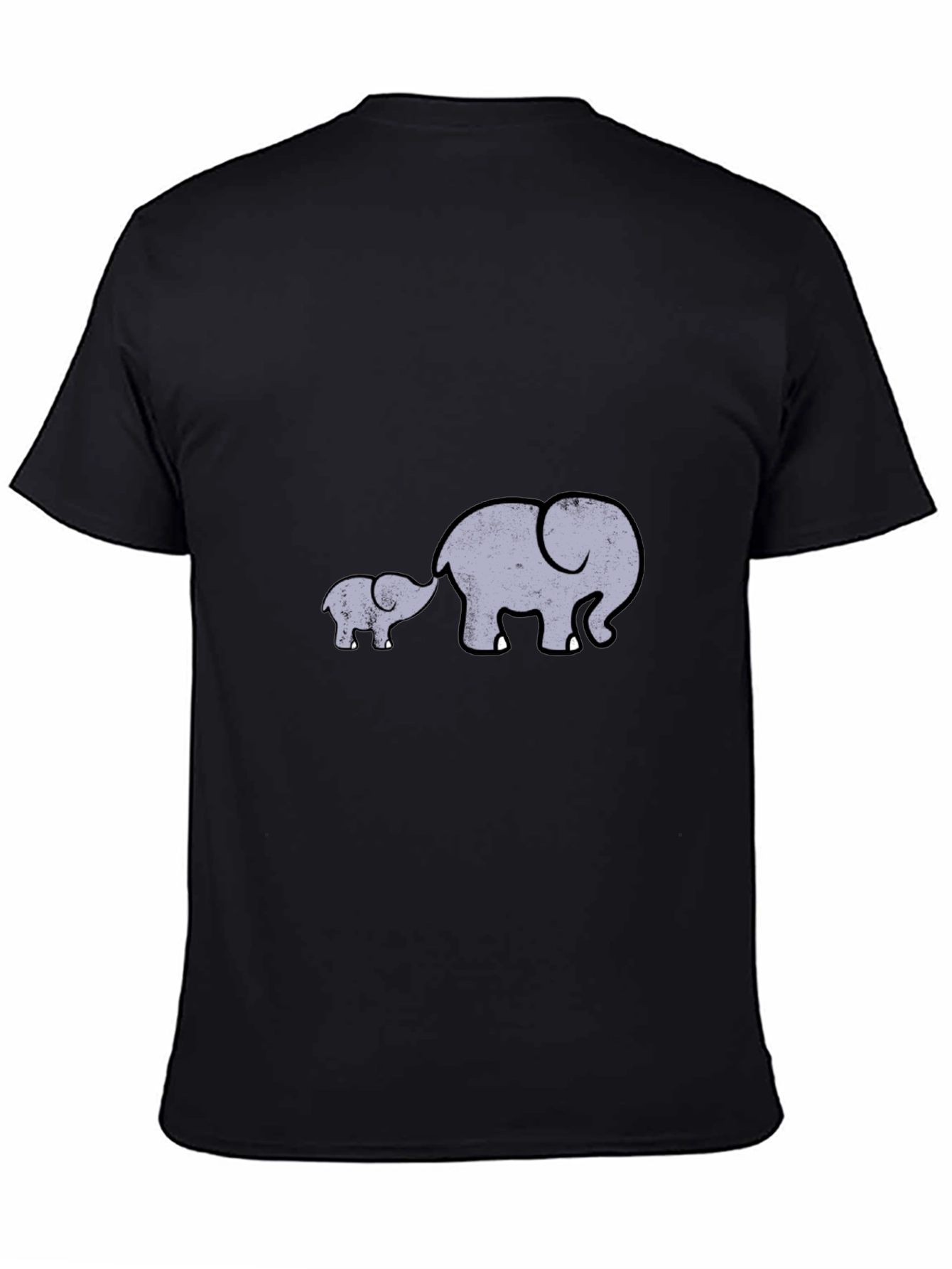 Elephant Family Graphic Tee - Black Casual Comfort