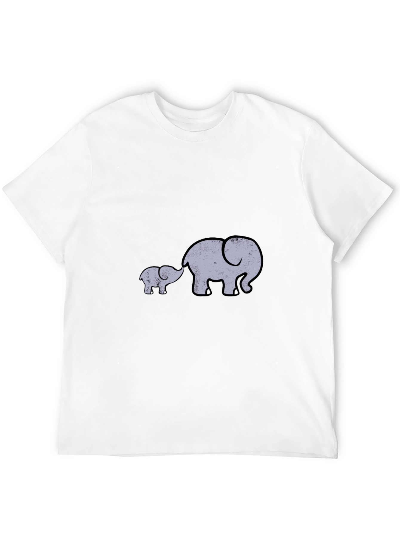 Elephant Family Graphic Tee - Black Casual Comfort