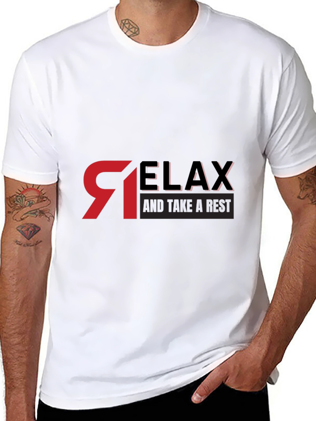 Relax Graphic Black T-Shirt - Casual Comfort